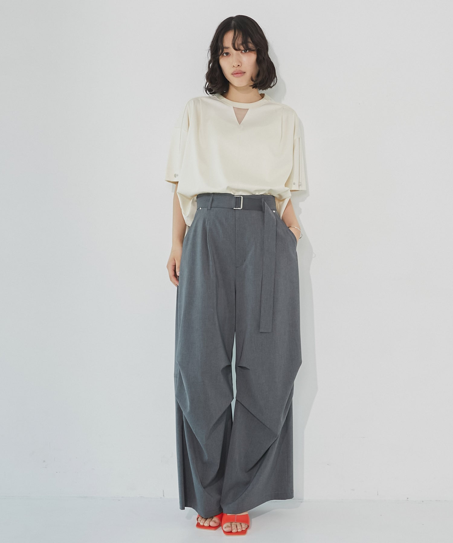 シルケットオーバーサイズTシャツ(FREE IVORY): : ウィメンズ
