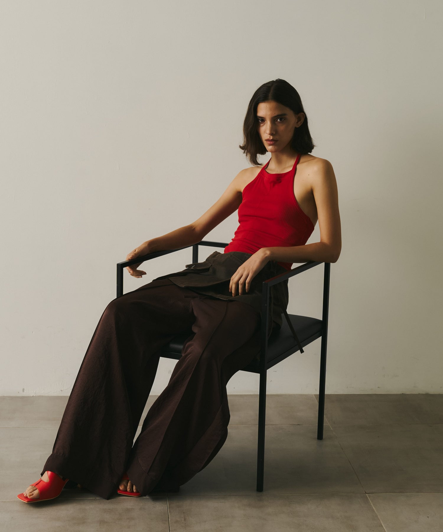 Vintage Leather Belted Satin Pants