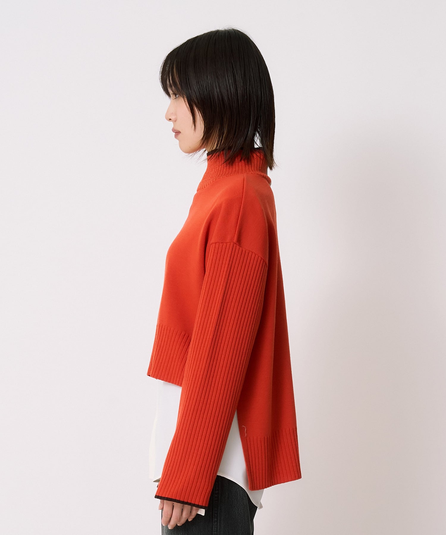 Wool100-ウォッシャブルタートルネックニット