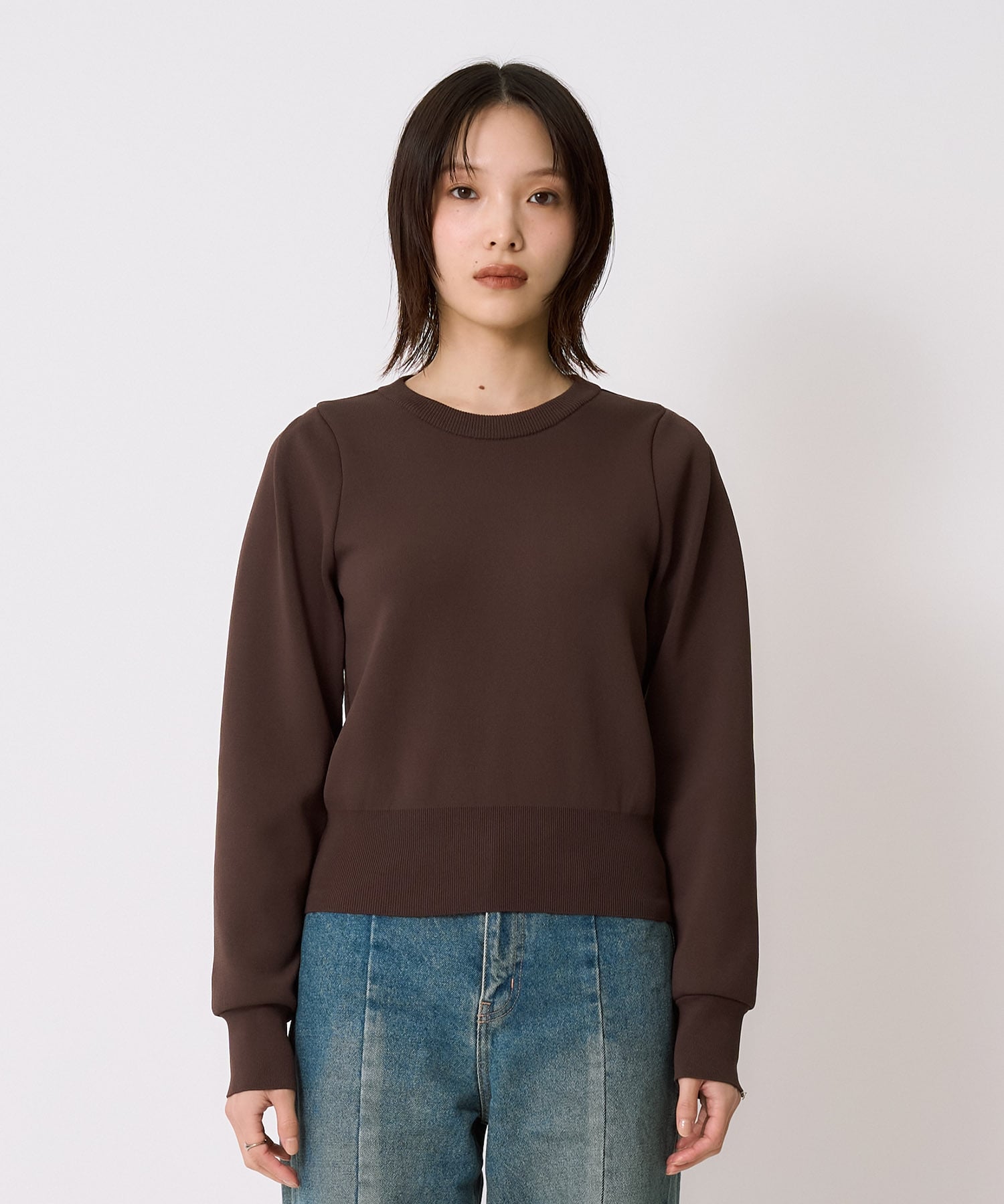 ショルダータックニットトップス