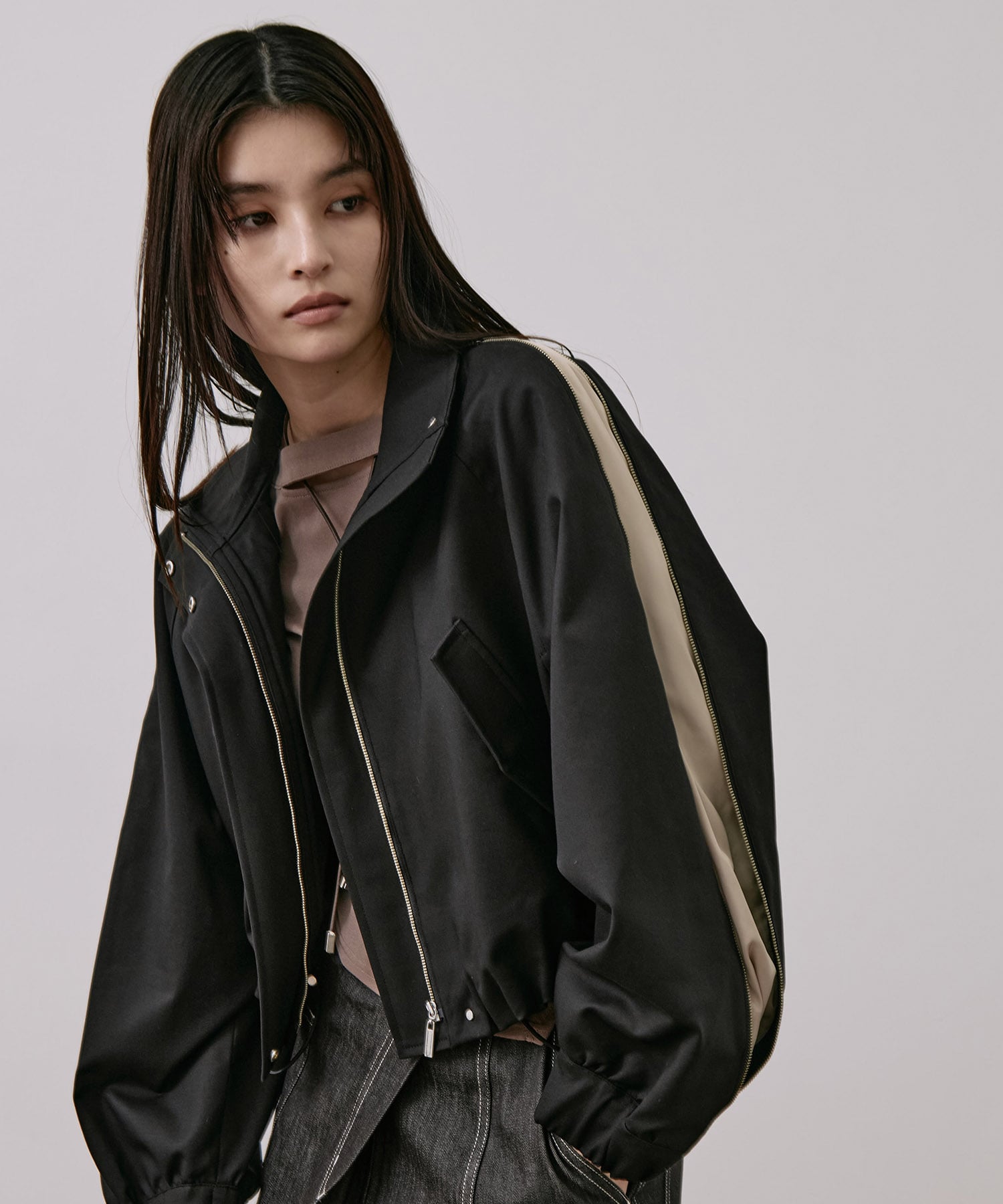 〈残りわずか〉ジップアップブルゾンジャケット