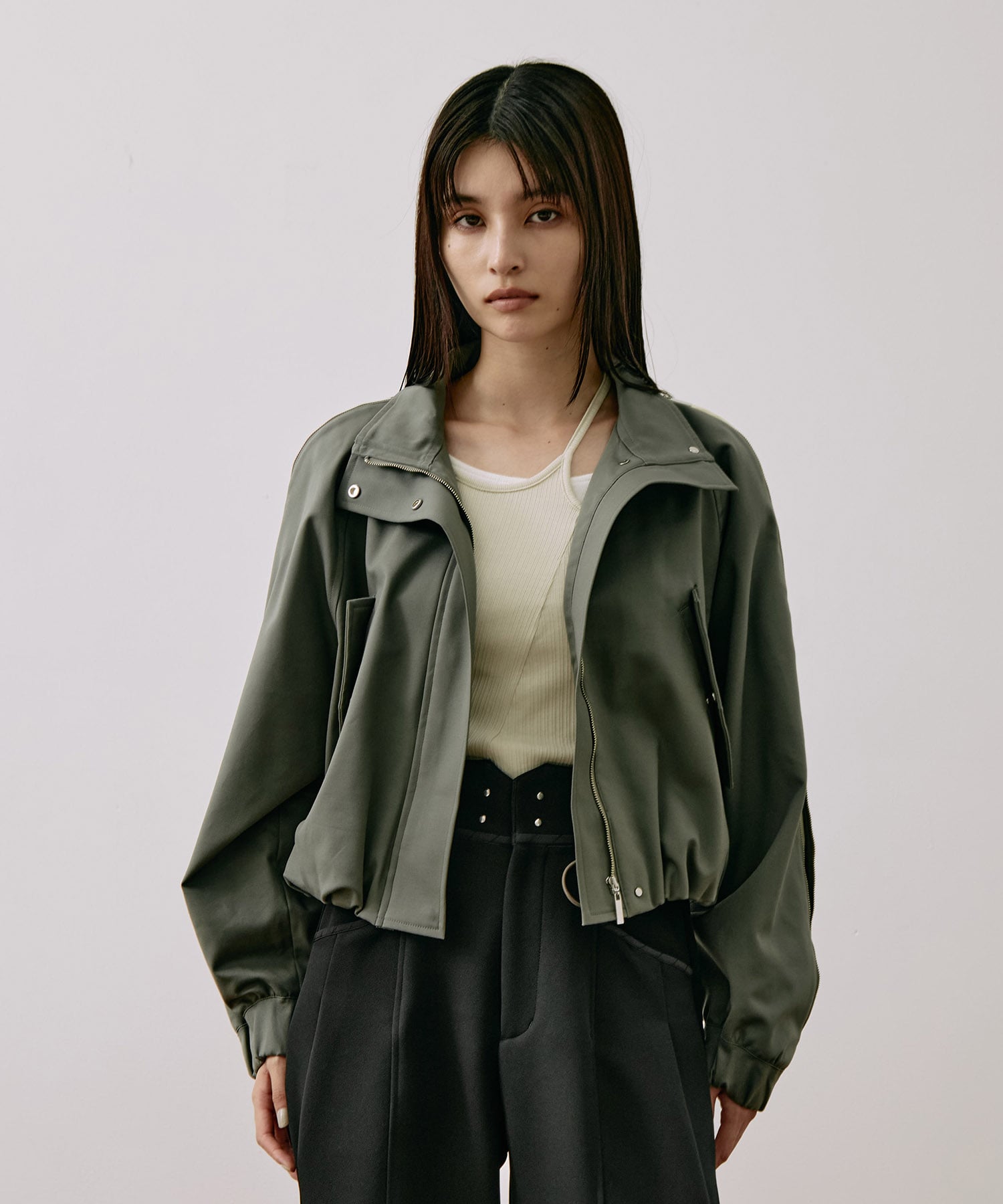 〈残りわずか〉ジップアップブルゾンジャケット