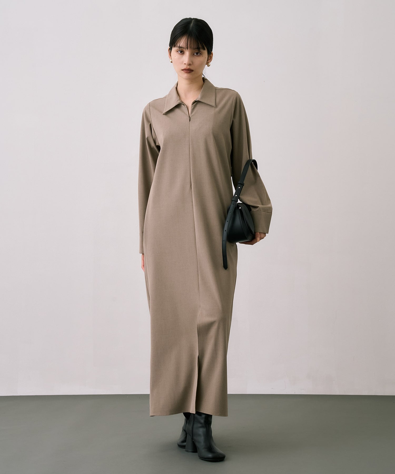 Scarf Wrapped Shirt Dress