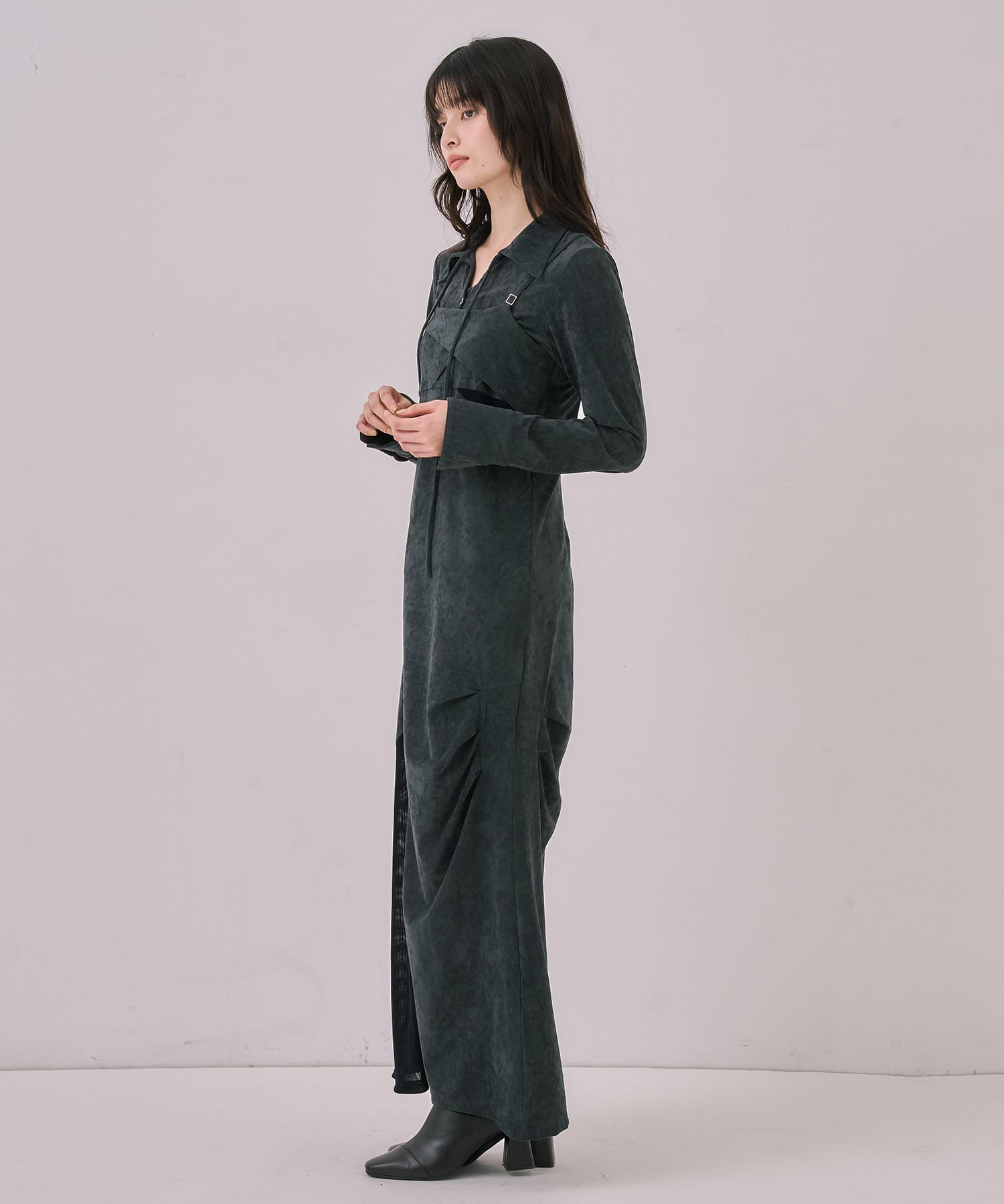 ツイストベロアキャミワンピース