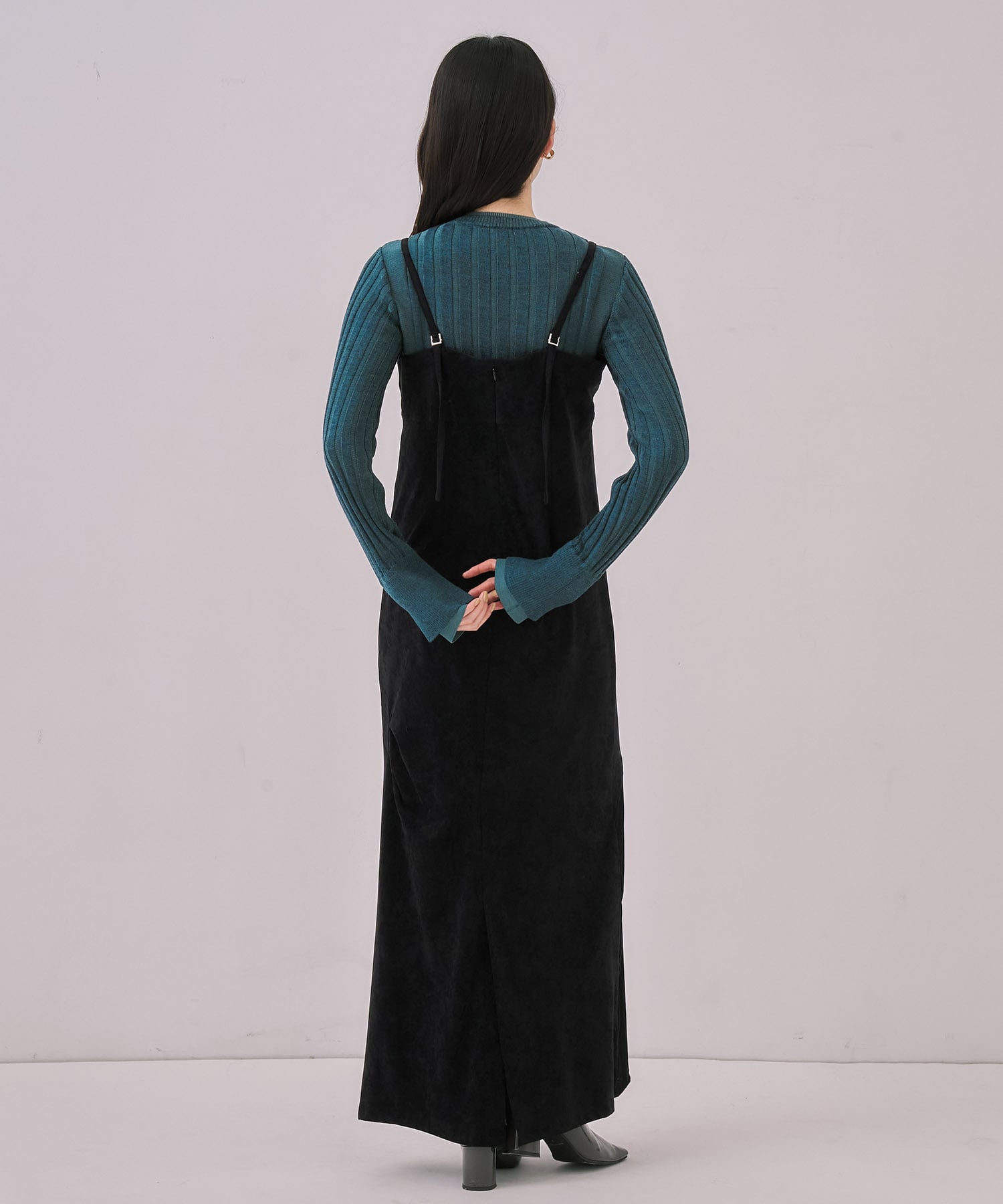 ツイストベロアキャミワンピース