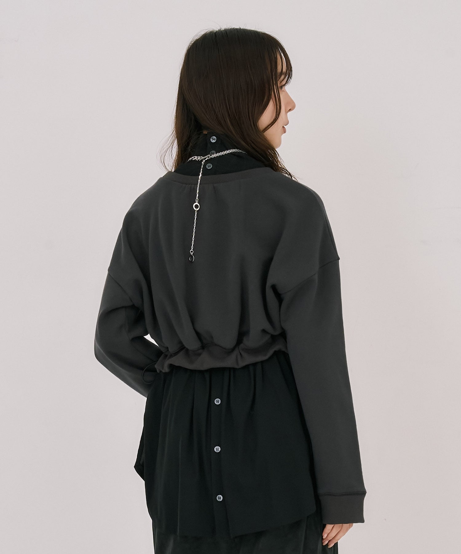 レイヤードスウェットプルオーバー