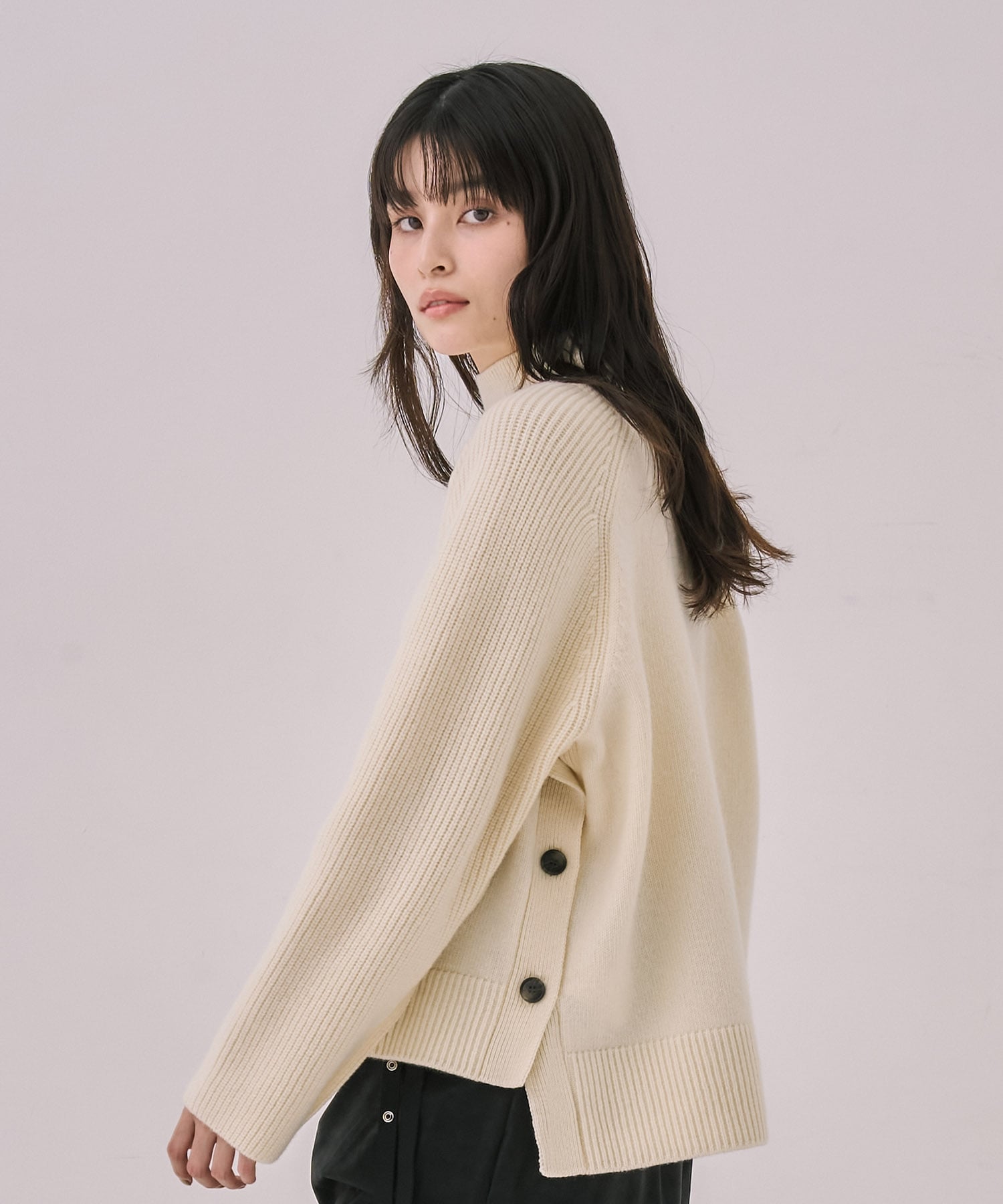 【WEB先行発売】サイドボタンウールカシミヤPO