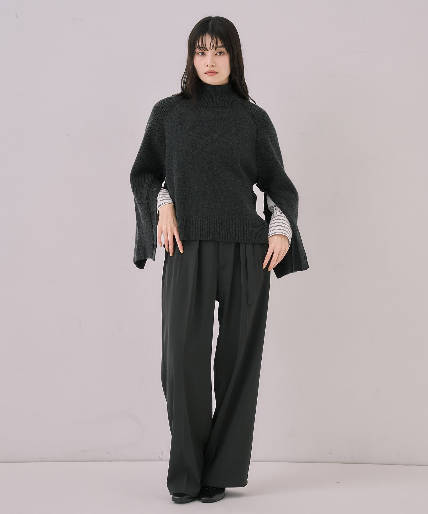 【WEB先行発売】サイドボタンウールカシミヤPO