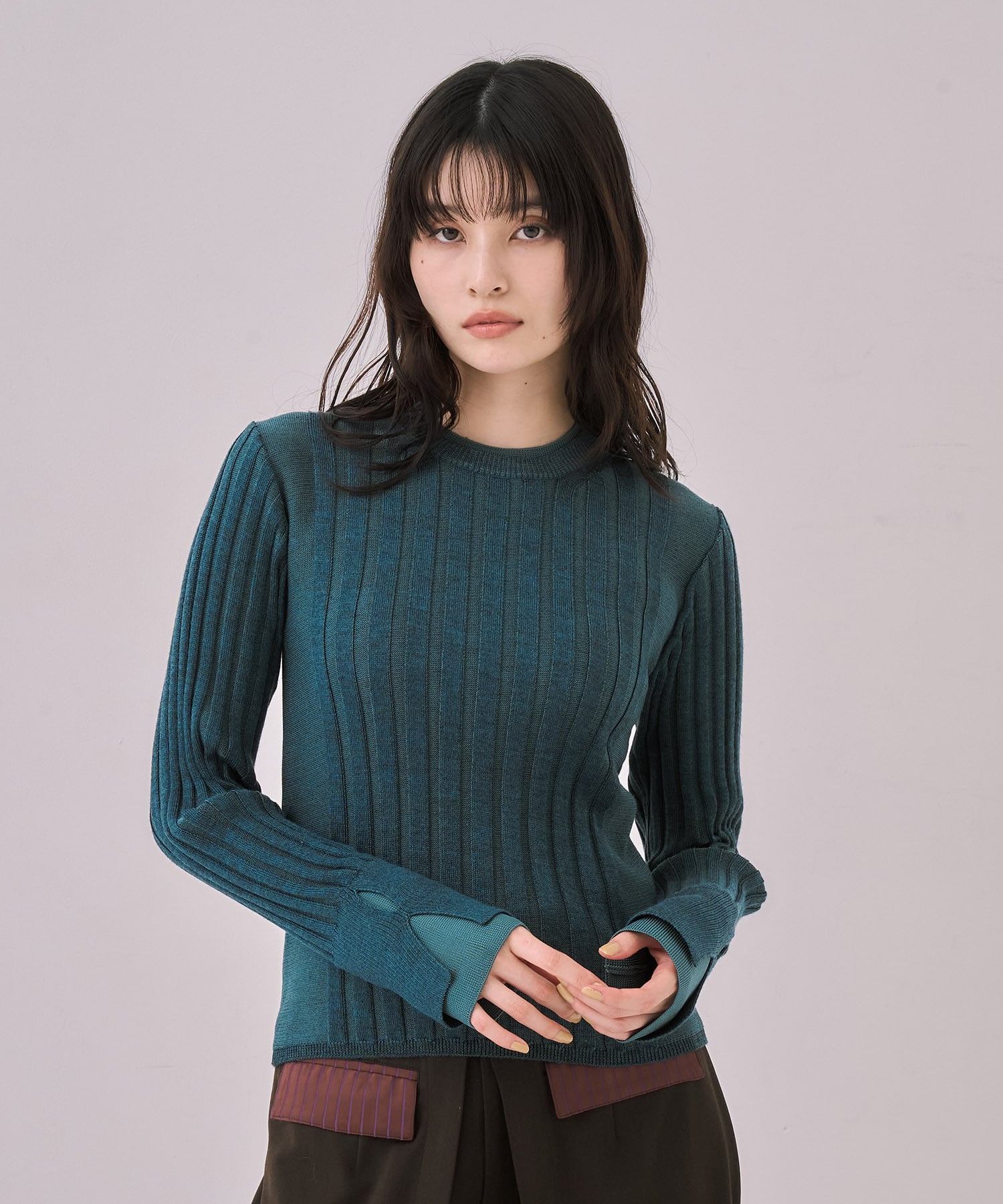 リップルレイヤーニット