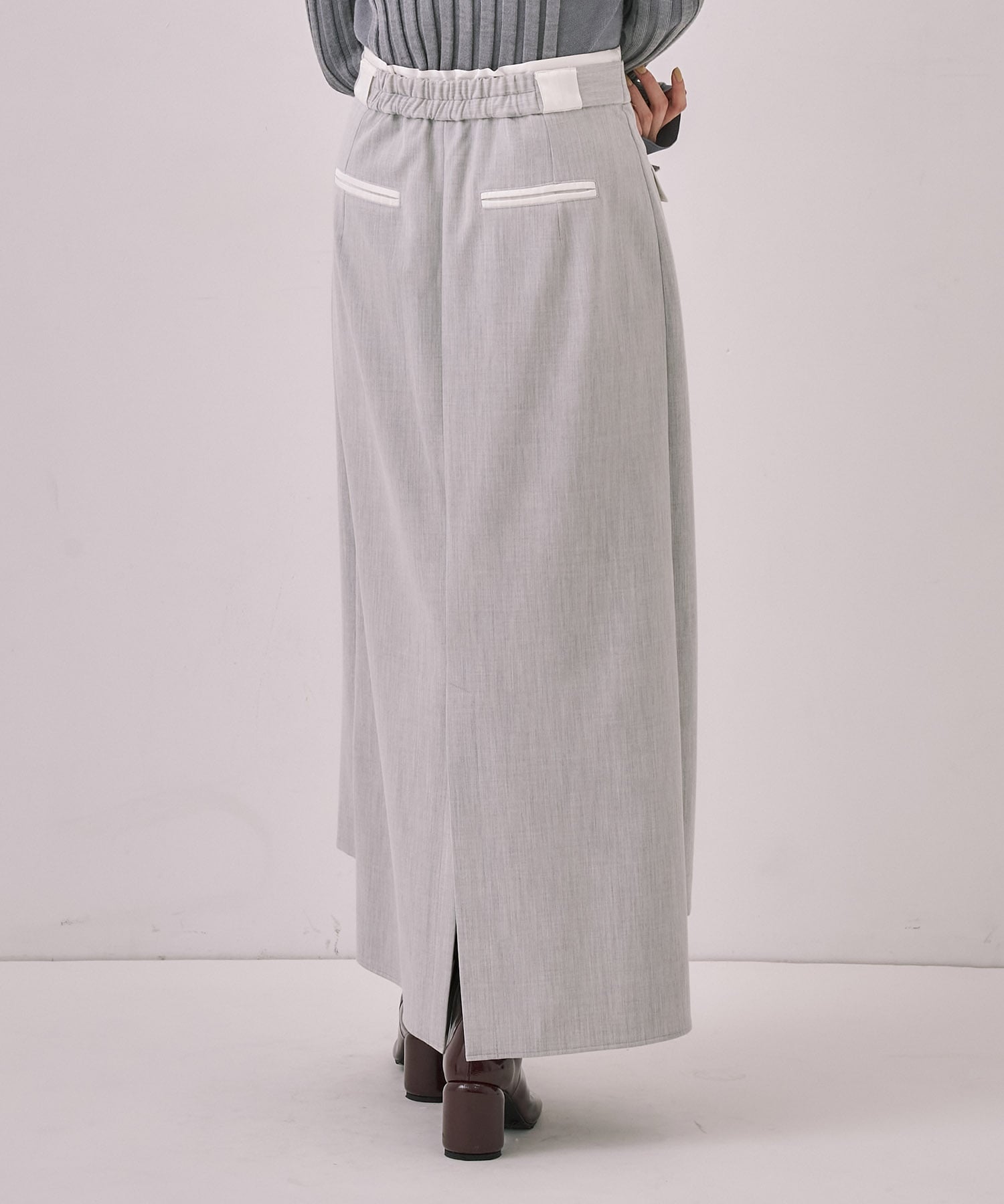 ダブルベルトラップスカート