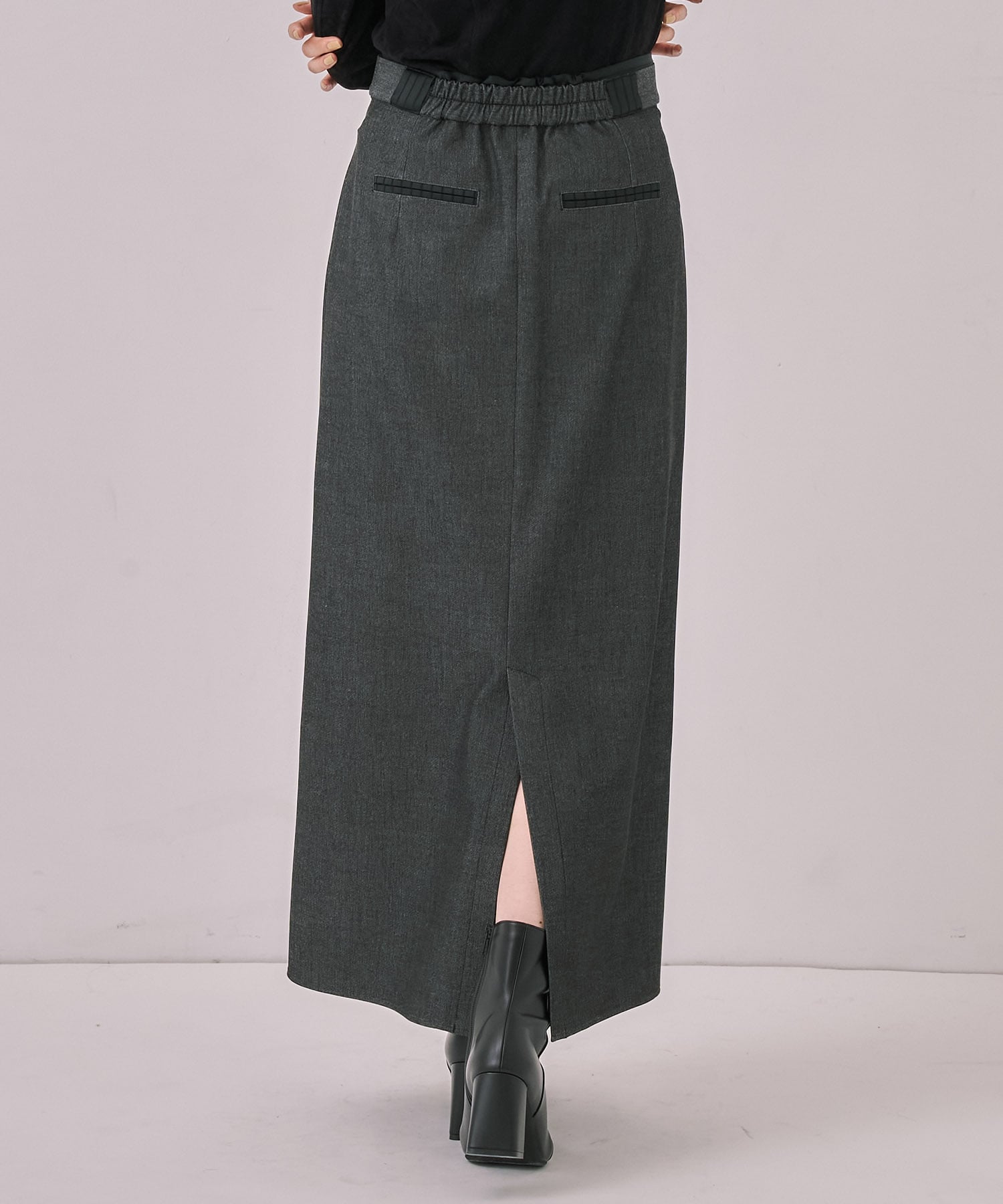 ダブルベルトラップスカート