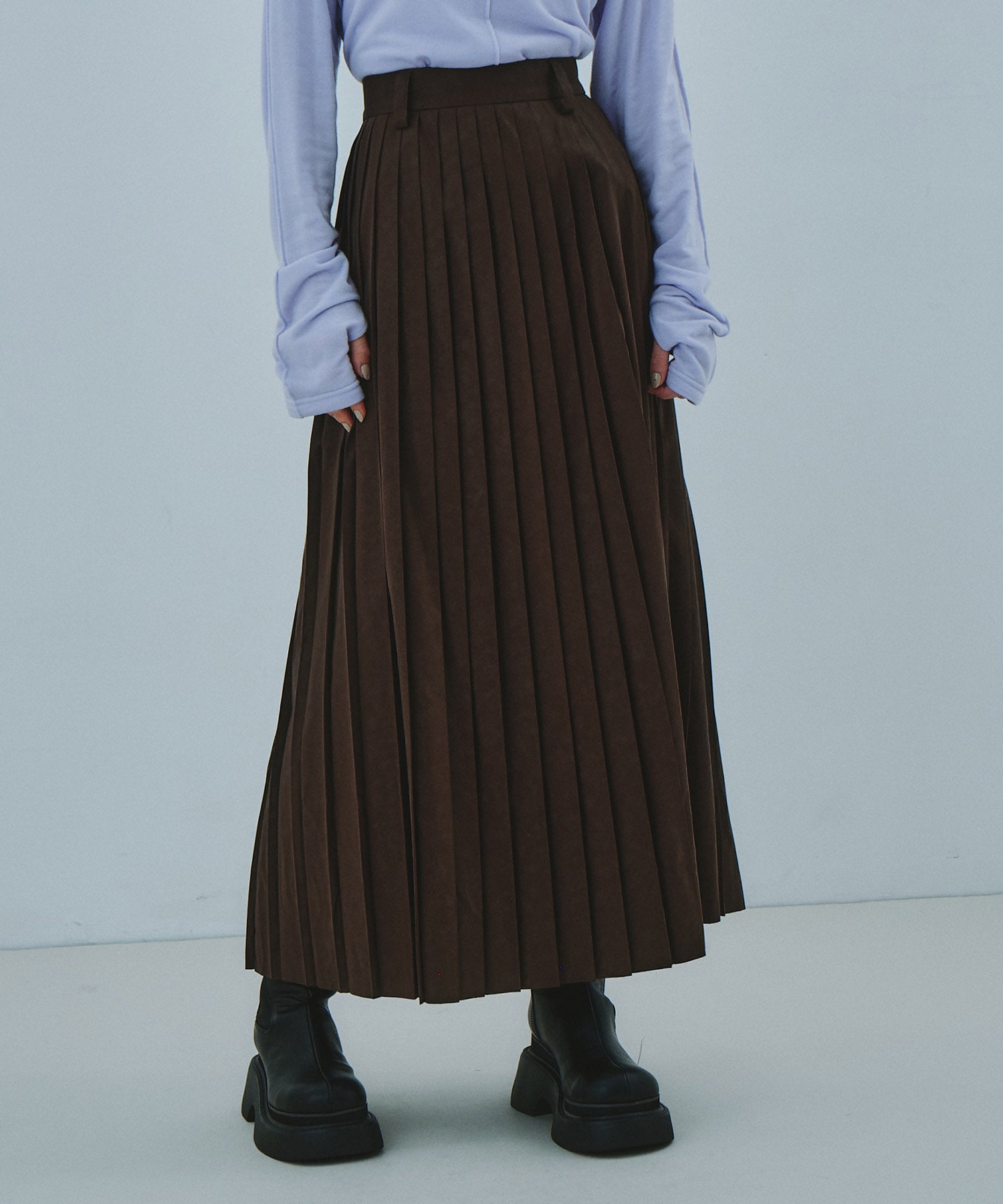 Soft Leather Pleated SK