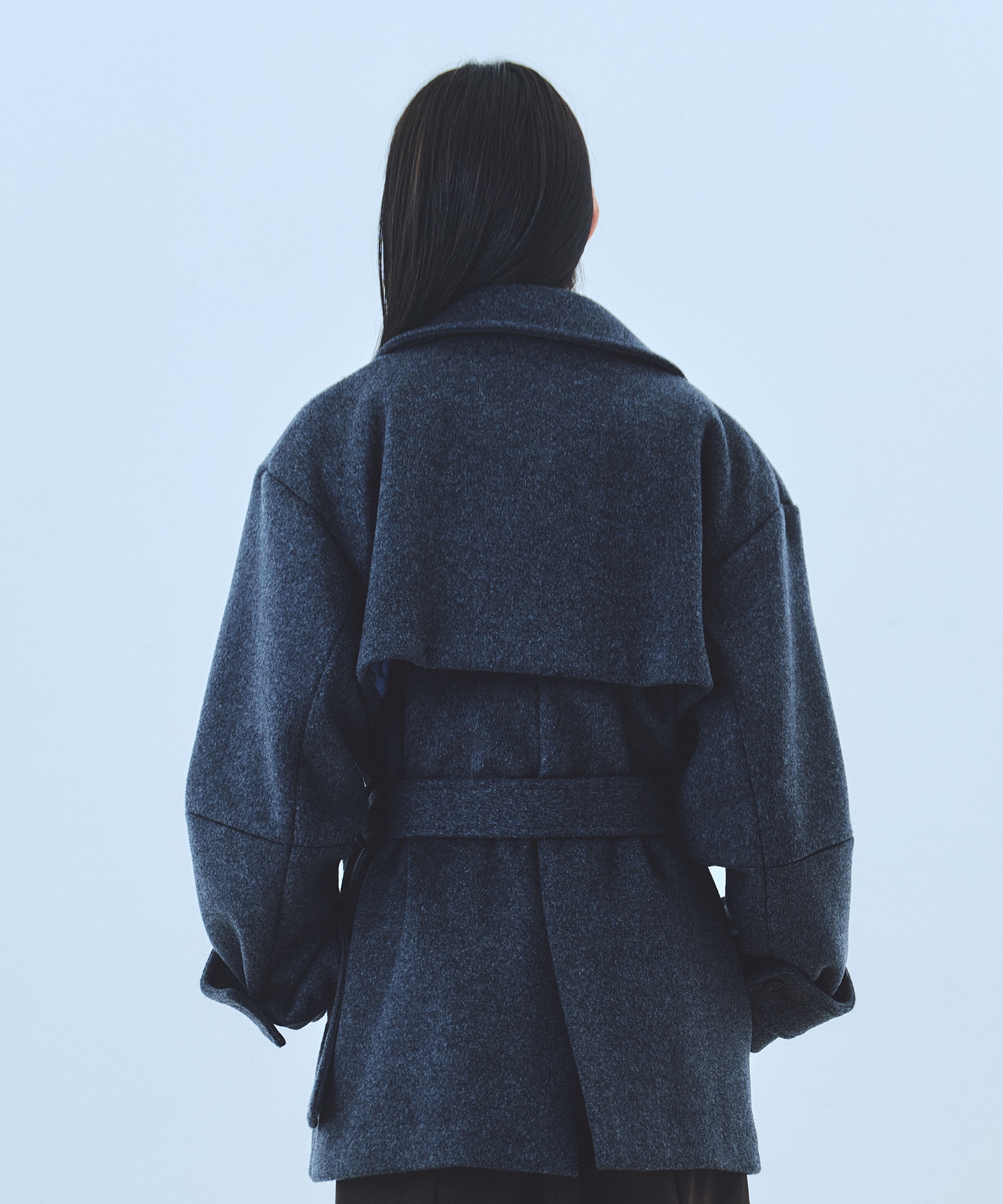 SUPER140ラペルショートコート