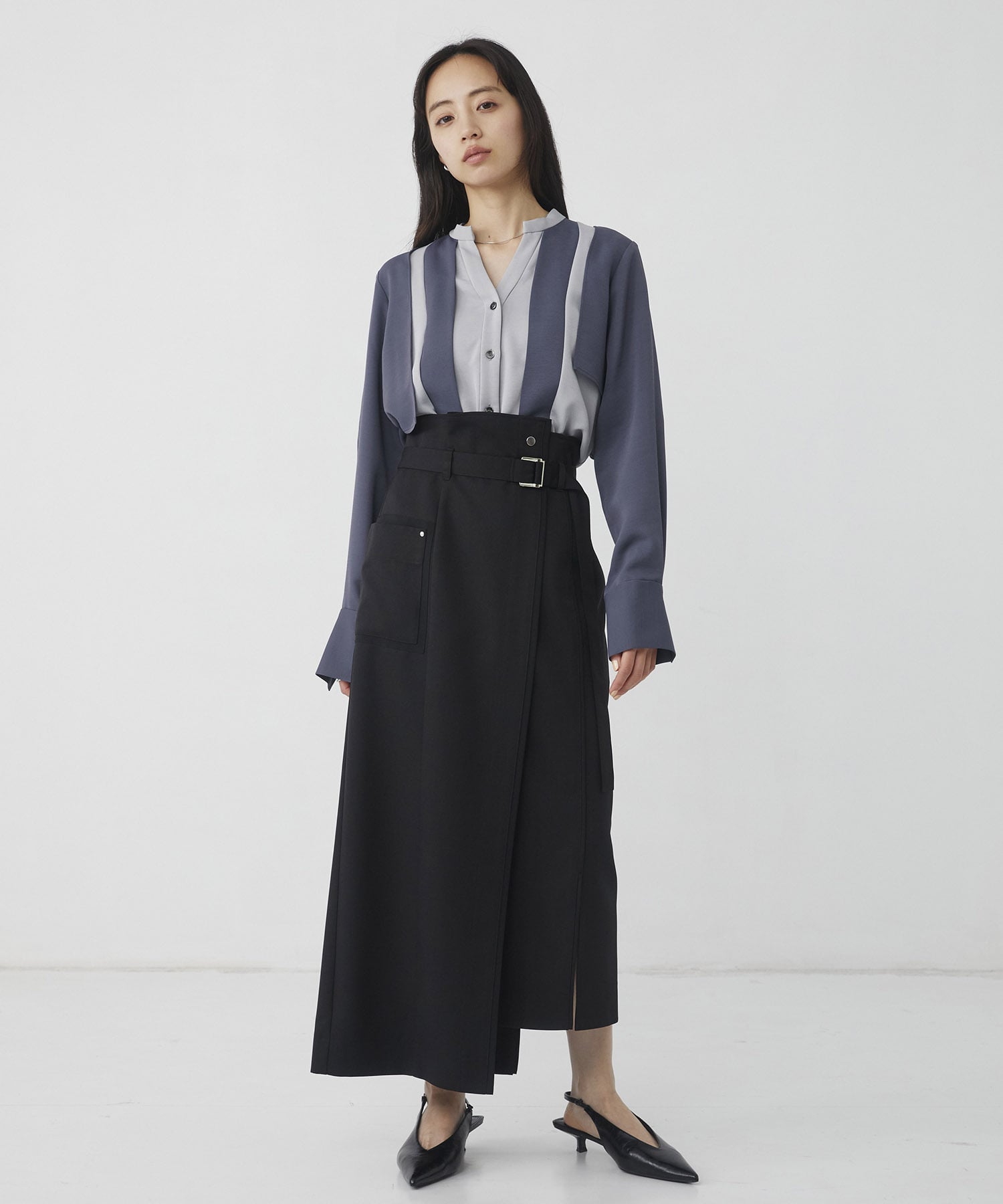 【WEB限定】レイヤードバイカラーブラウス