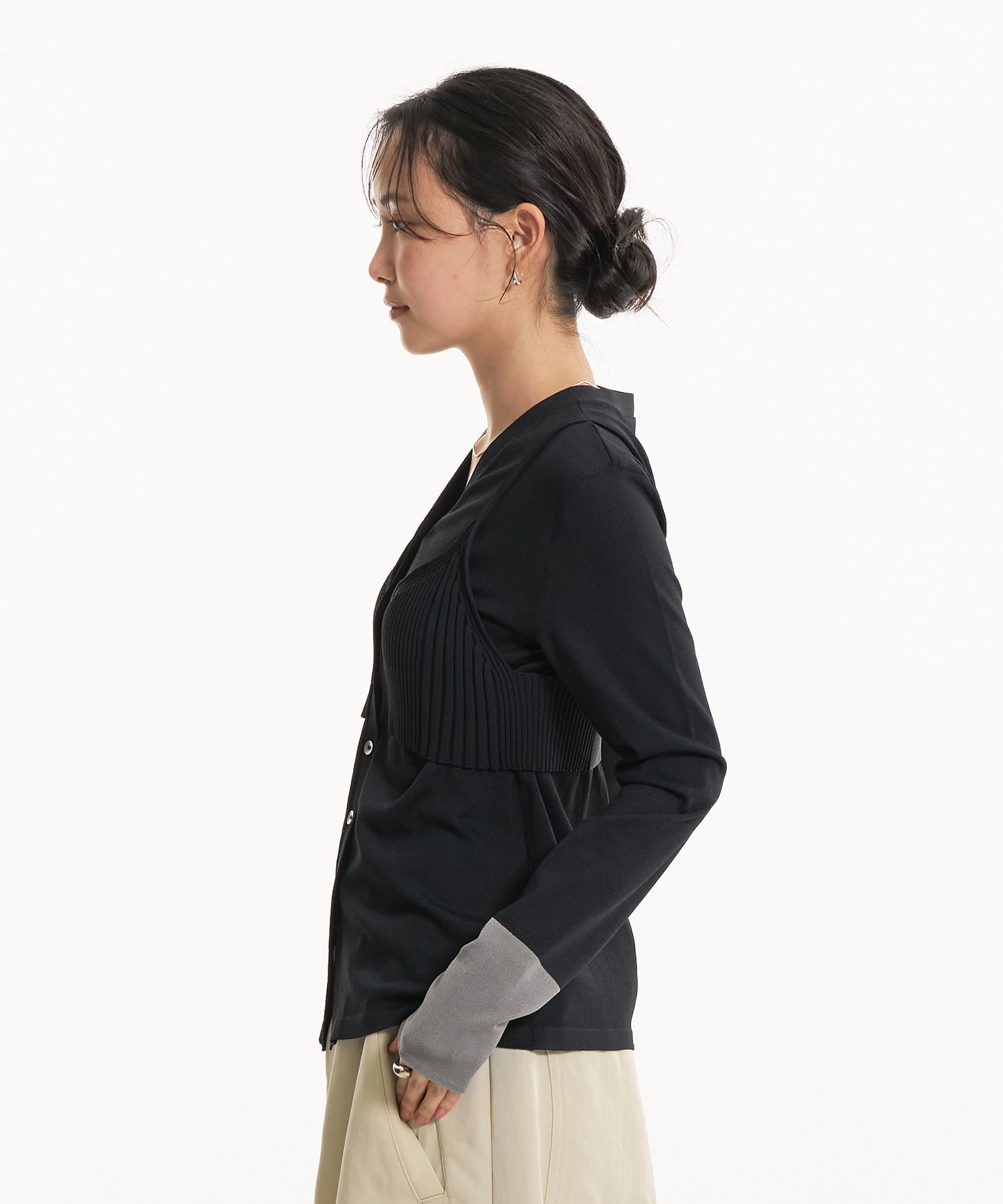 〈残りわずか〉レイヤードビスチェカーデプルオーバー