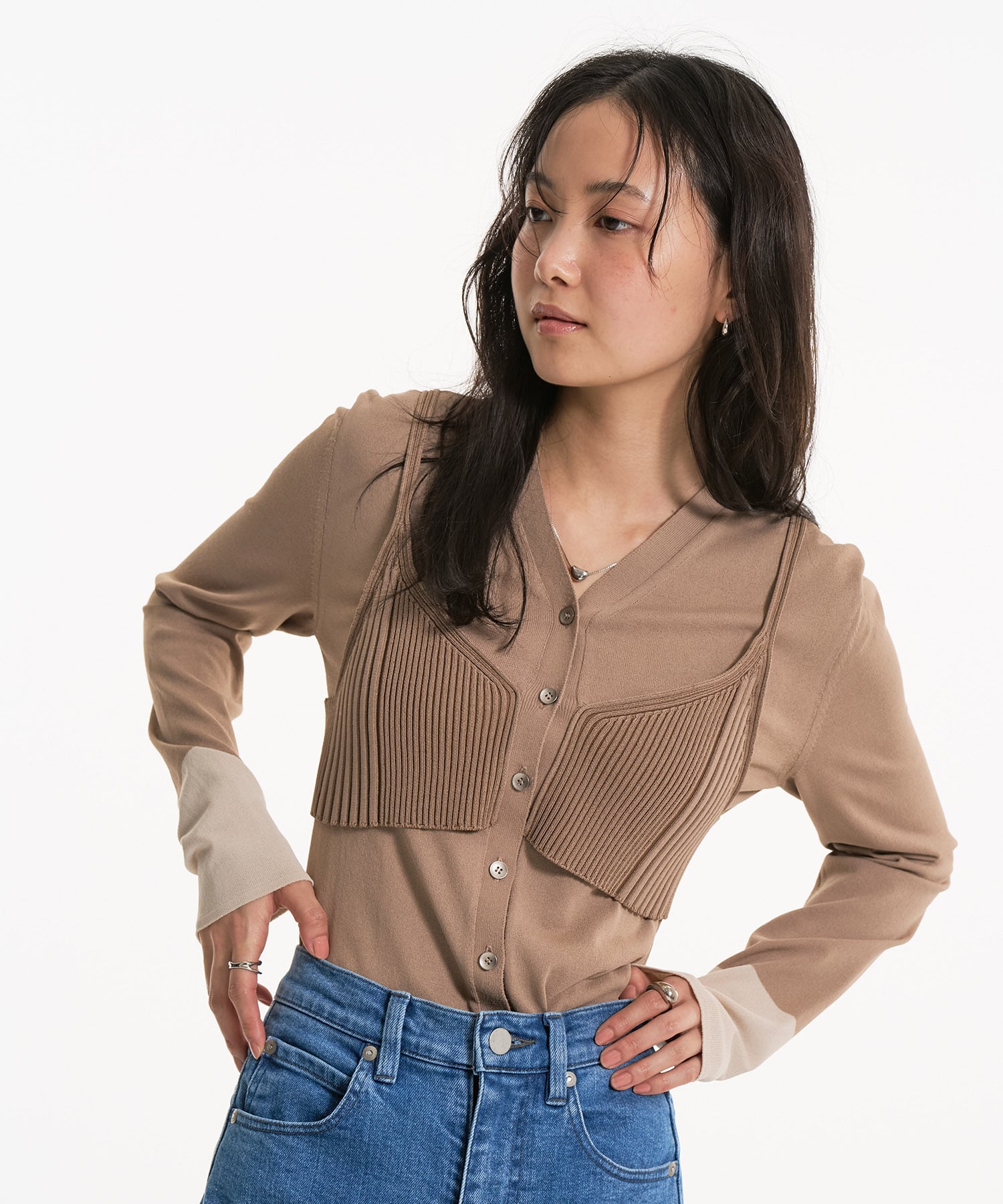 レイヤードビスチェカーデプルオーバー