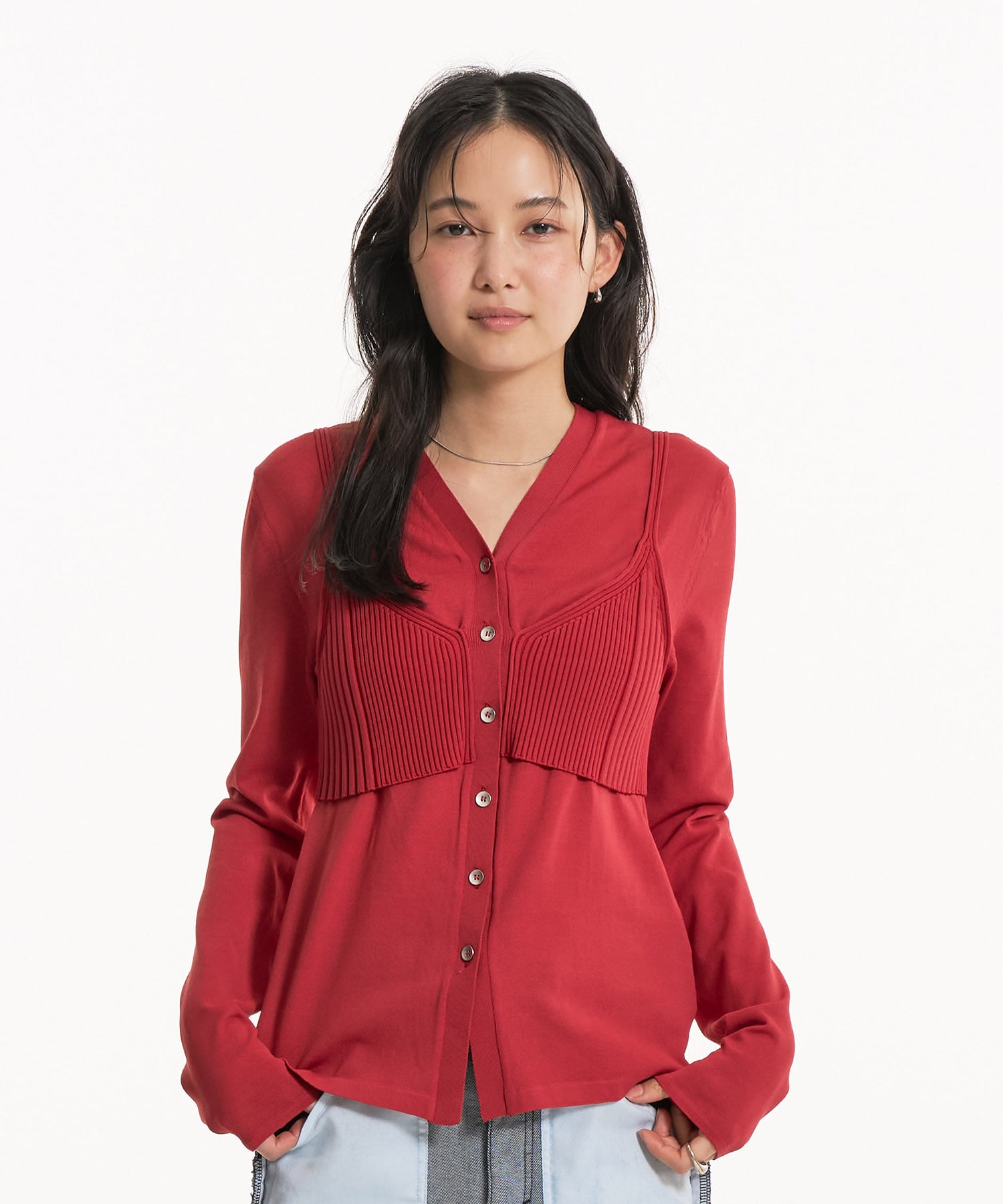 〈残りわずか〉レイヤードビスチェカーデプルオーバー