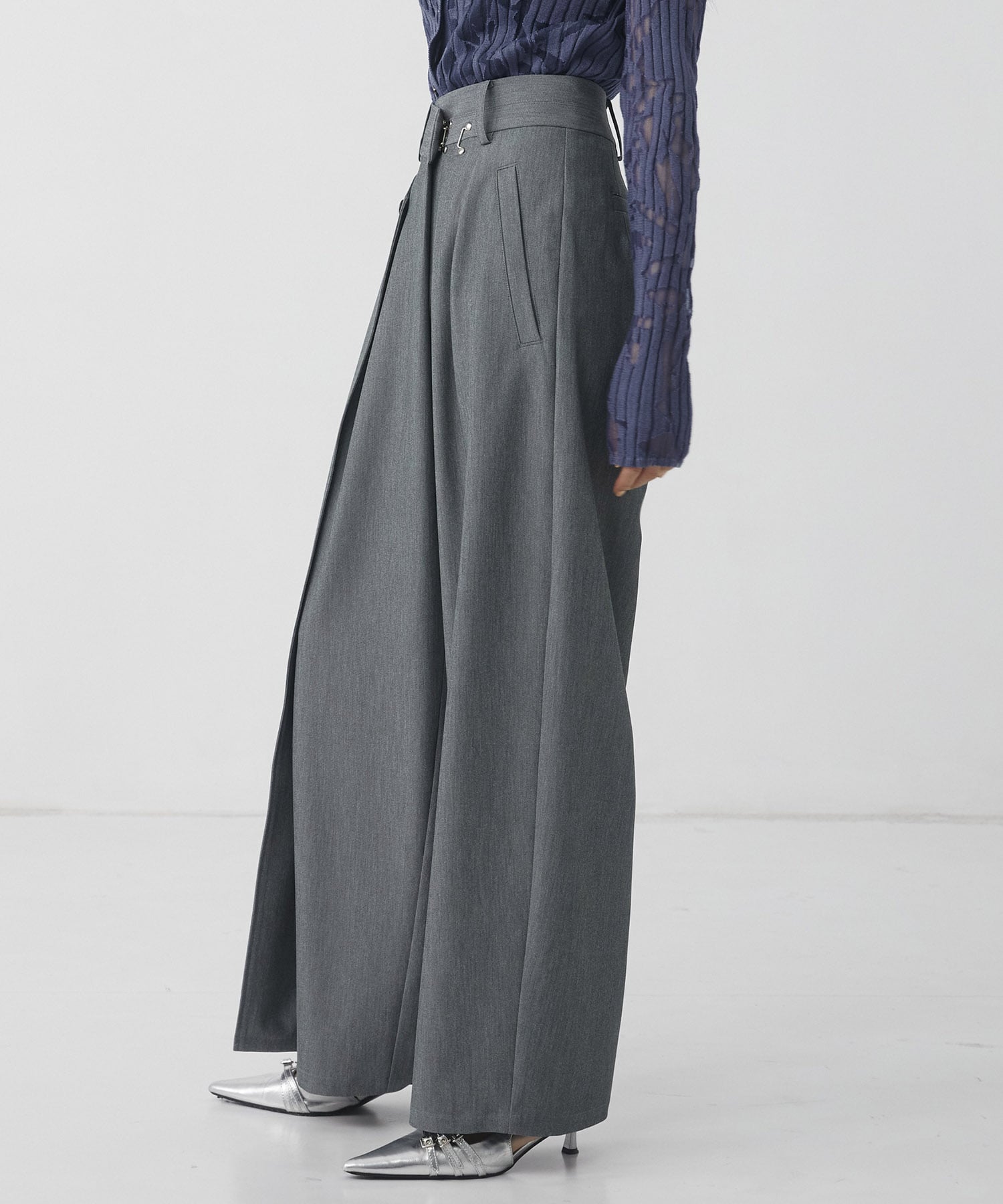 アシメタックホックワイドパンツ