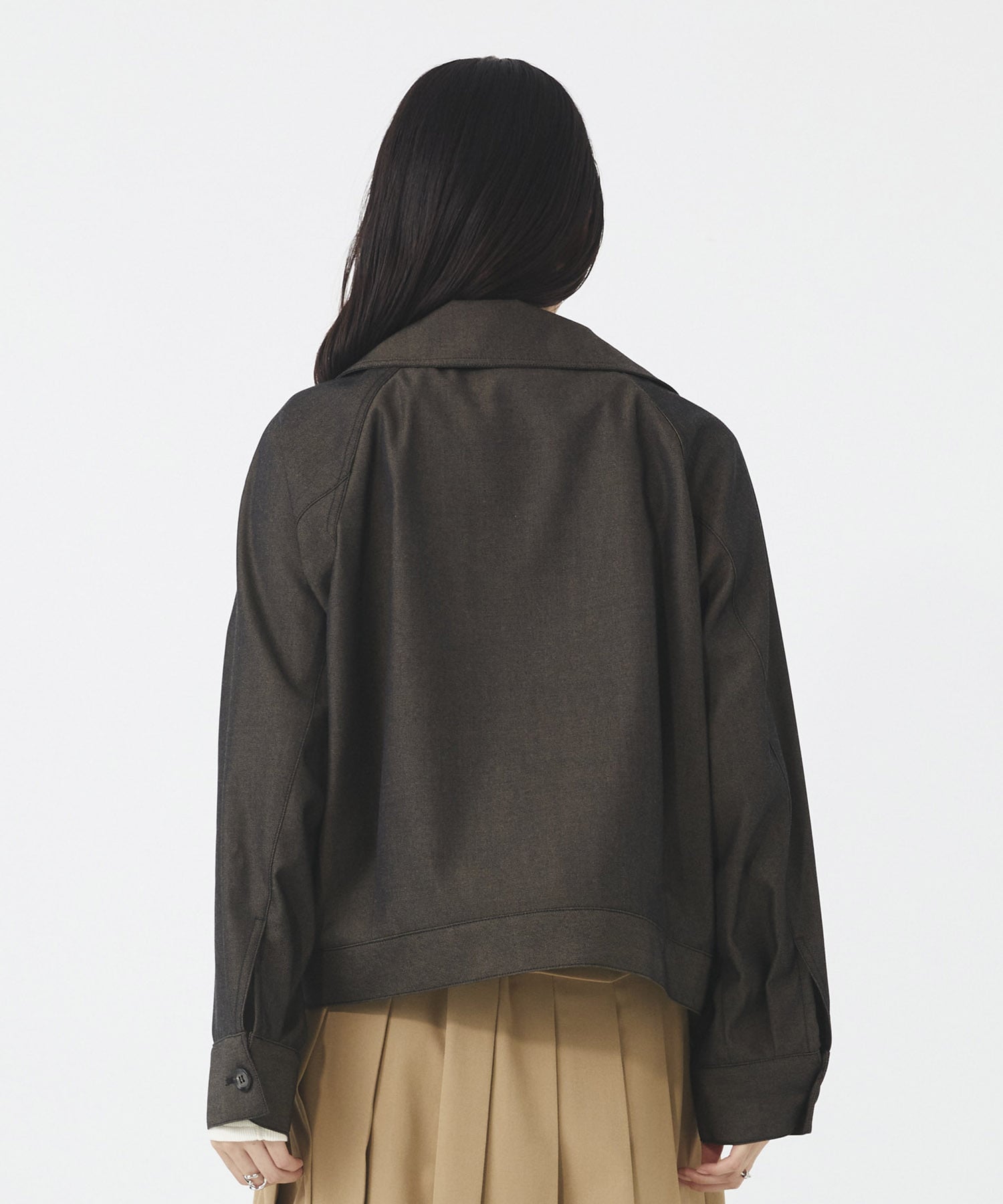 ウールデニムスタンドカラーブルゾン