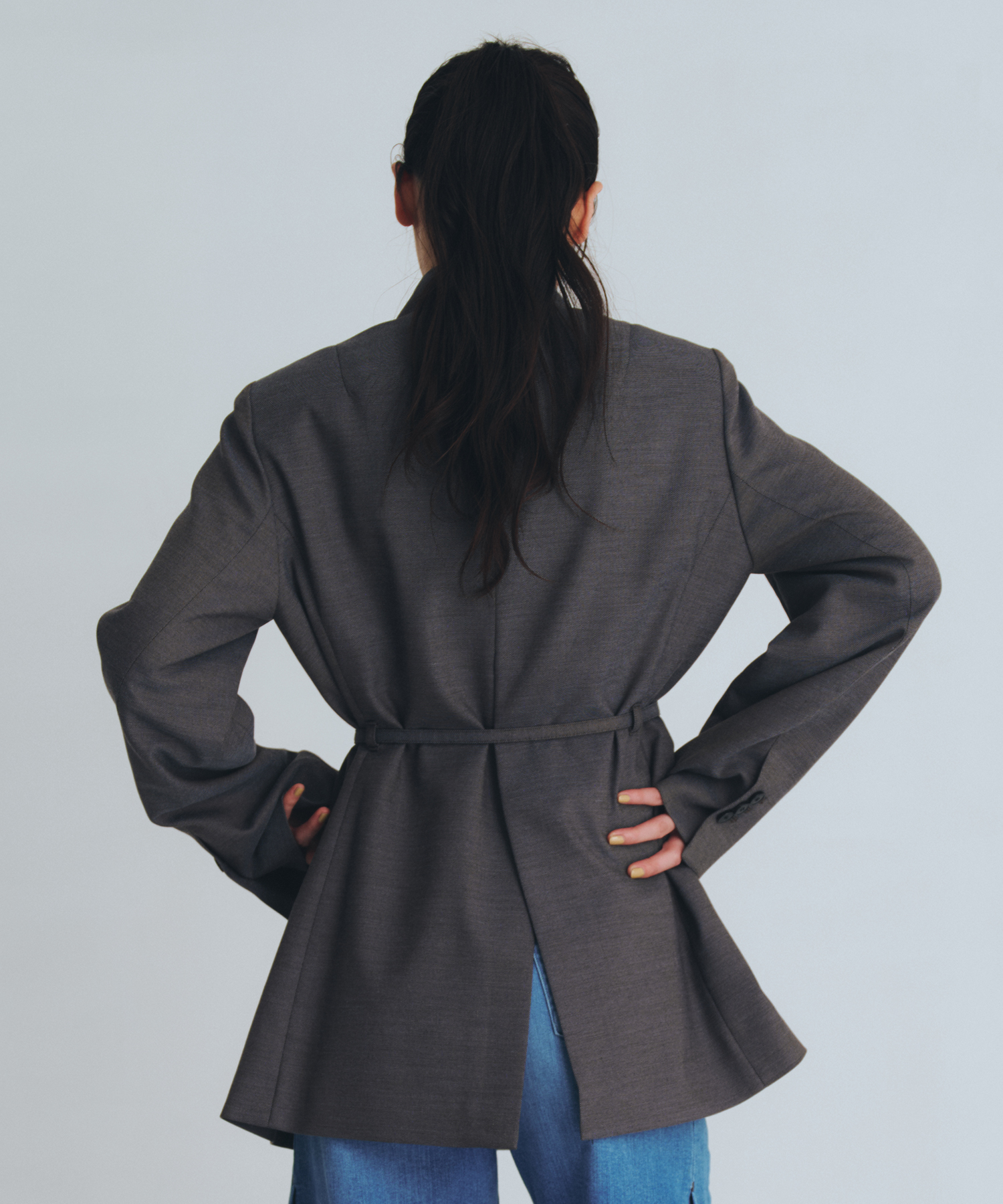 スタンドカラーテーラードジャケット