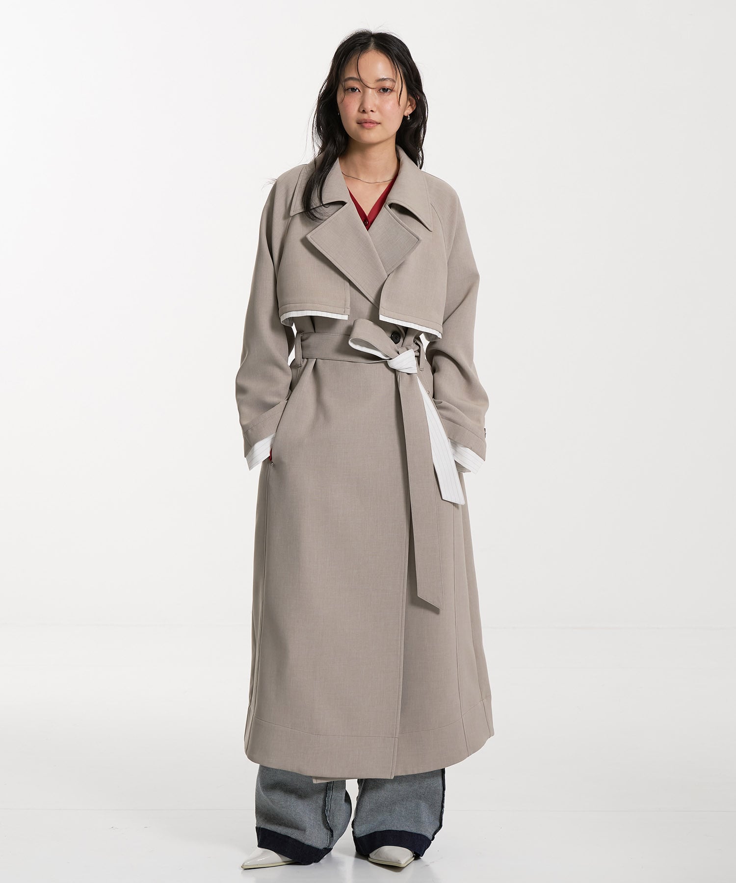 〈残りわずか〉レイヤーディテールトレンチコート