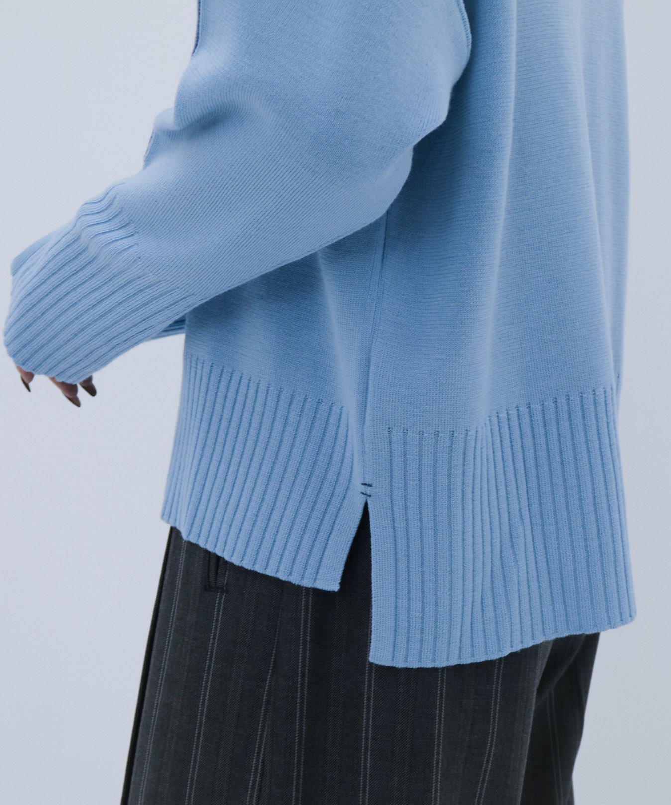 ウォッシャブルWOOLラインニット