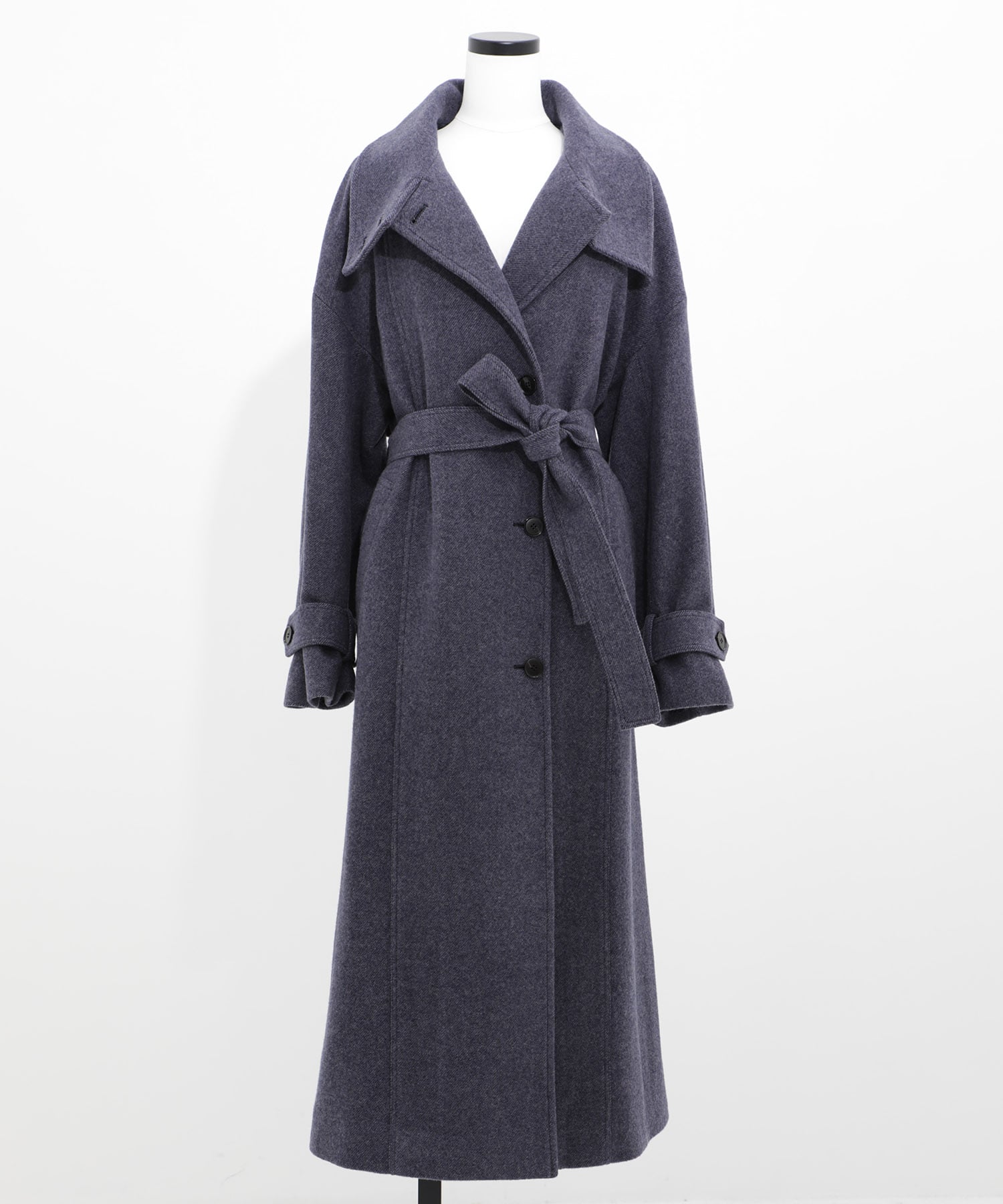 スタンドカラーウールコート