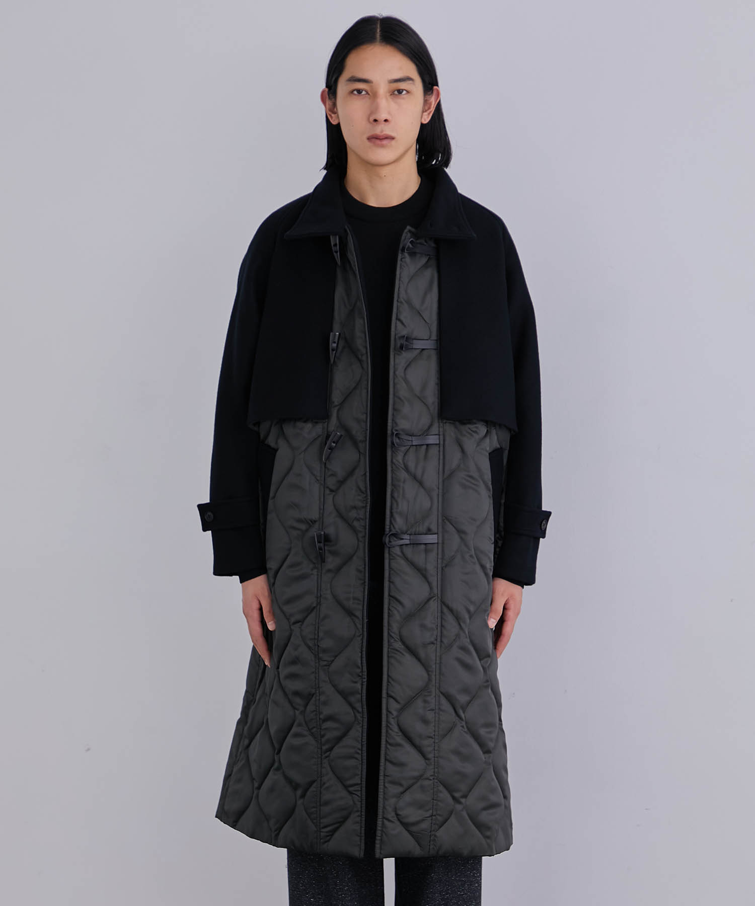 Quilt stand duffel coat