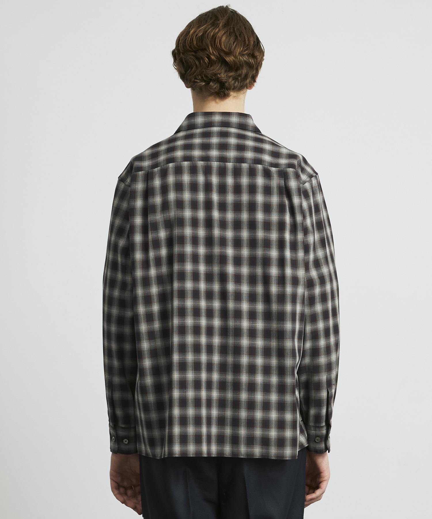 DRY WOOL オンブレチェックシャツ