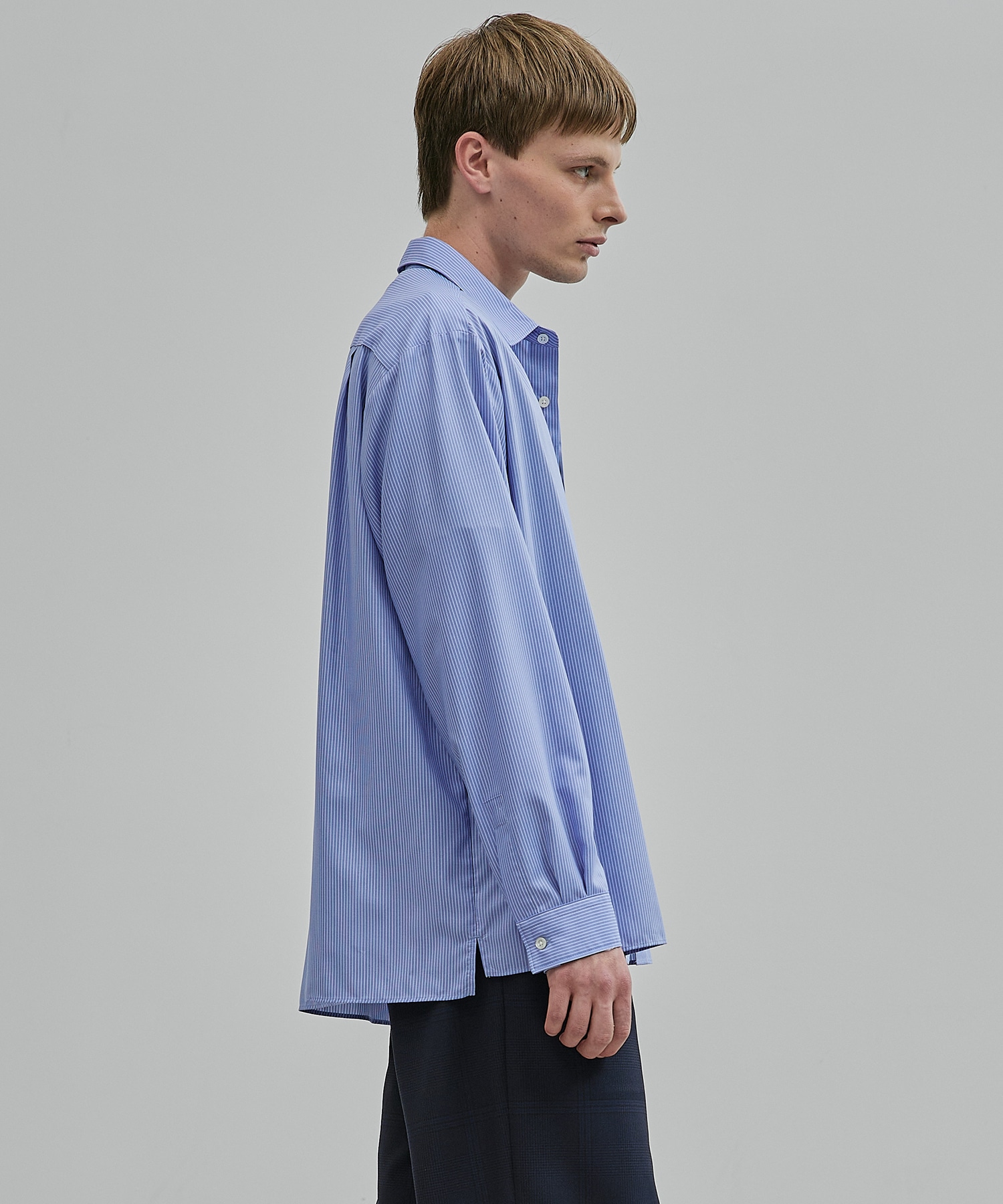 DRY RAYON ストライプリラックスシャツ