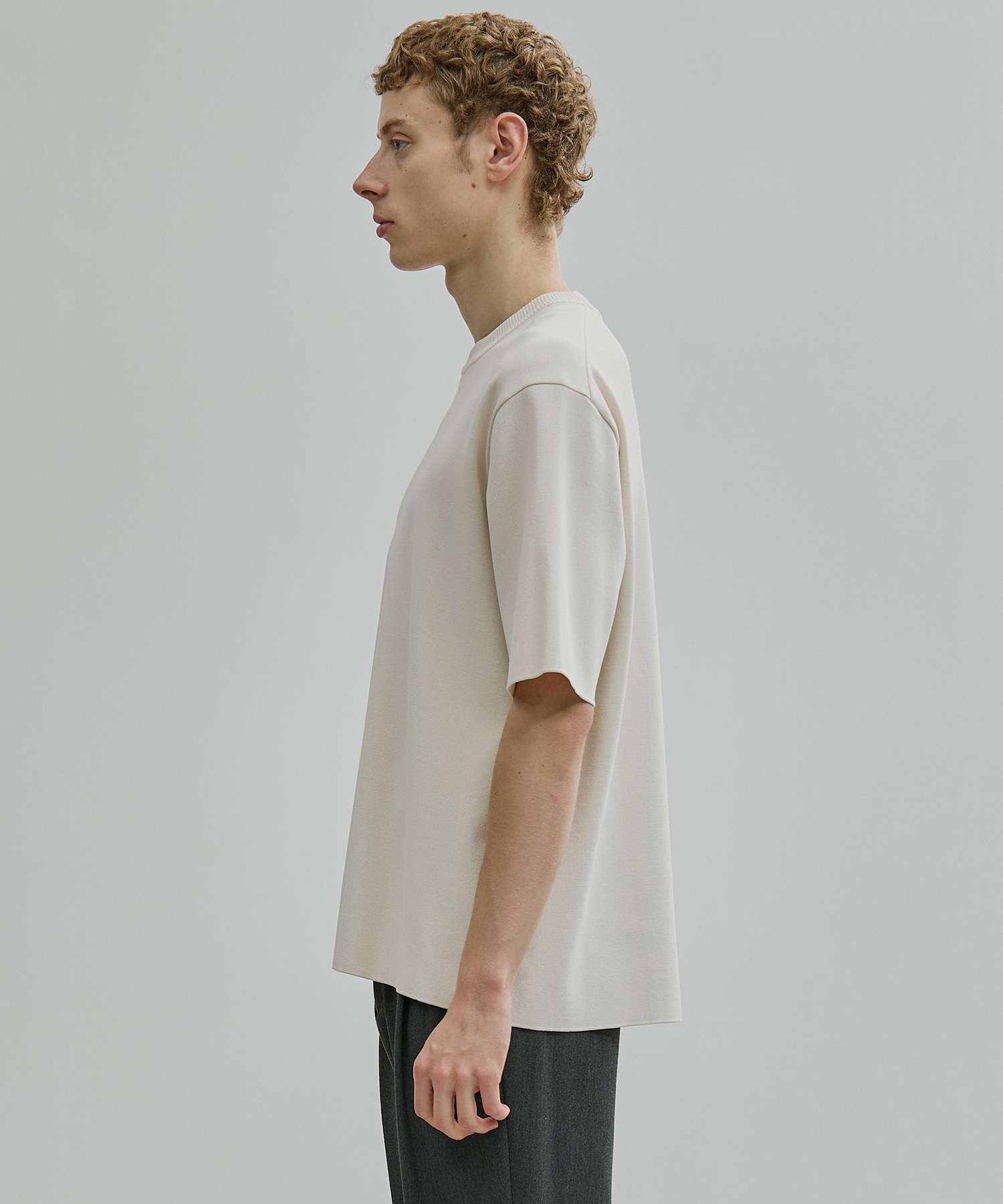 18G サーブルストレッチクルーネックニットTEE