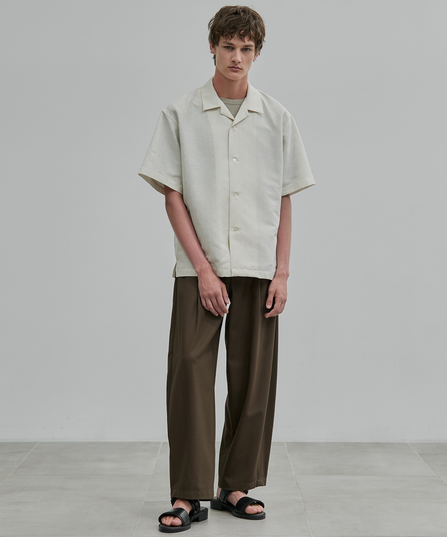 〈新発売〉ヘリンボーンジャガードシャツ S/S