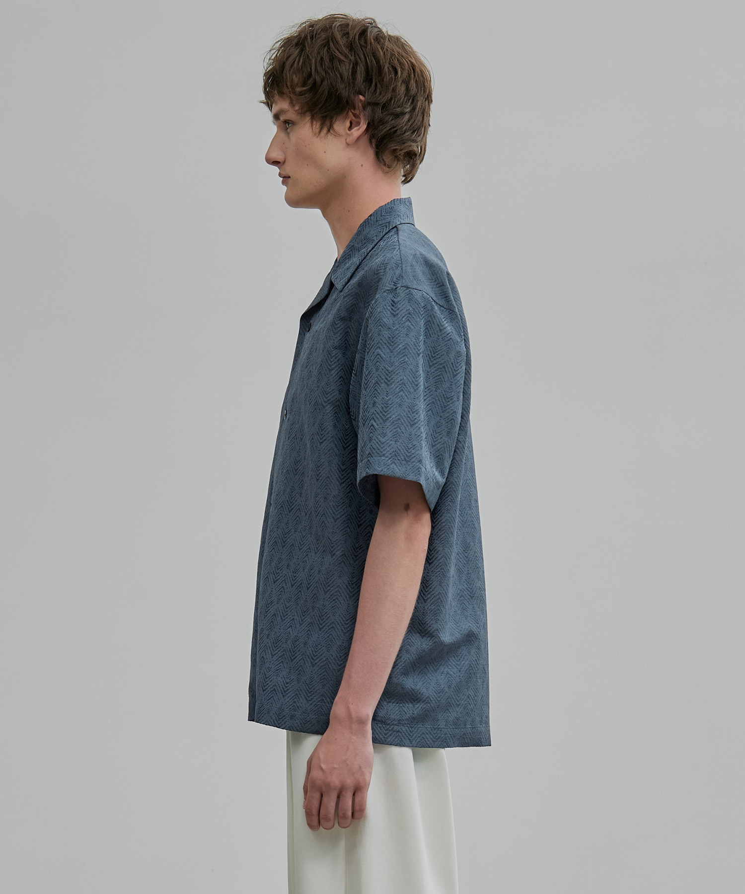 〈新発売〉ヘリンボーンジャガードシャツ S/S