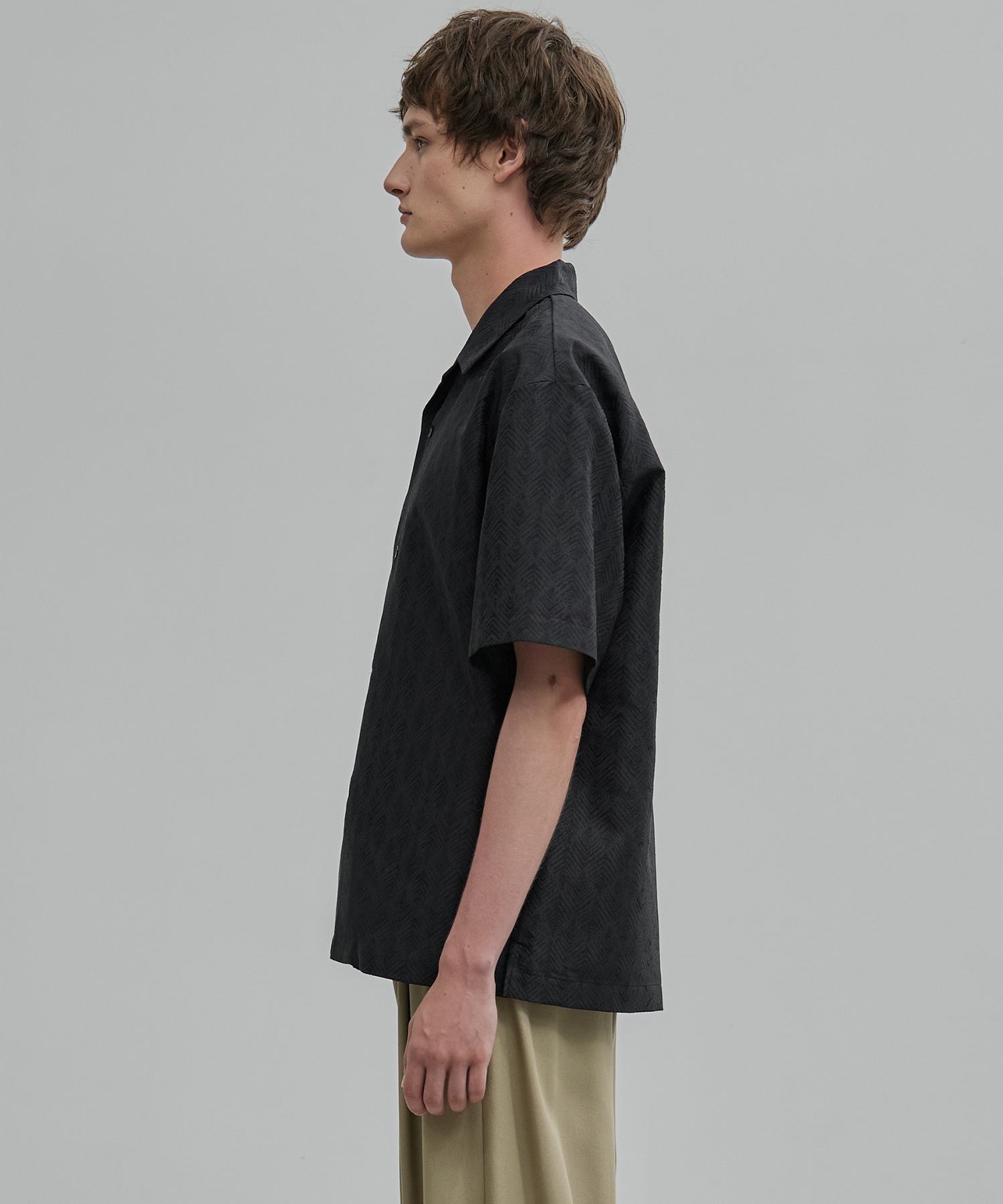 〈新発売〉ヘリンボーンジャガードシャツ S/S