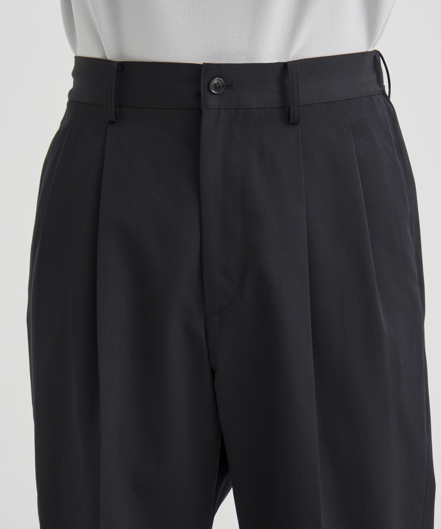 WOOL COTTON ギャバ 2タックパンツ