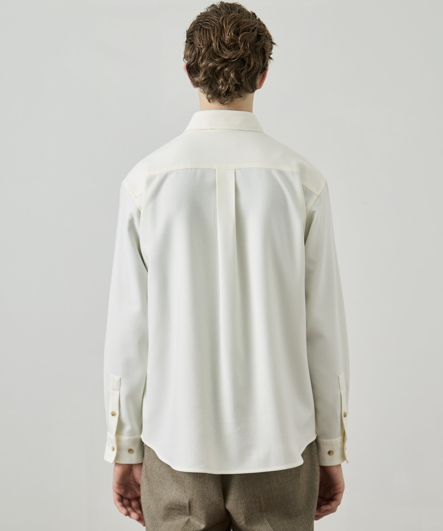 〈残りわずか〉ウールフラノ レギュラーカラーシャツ