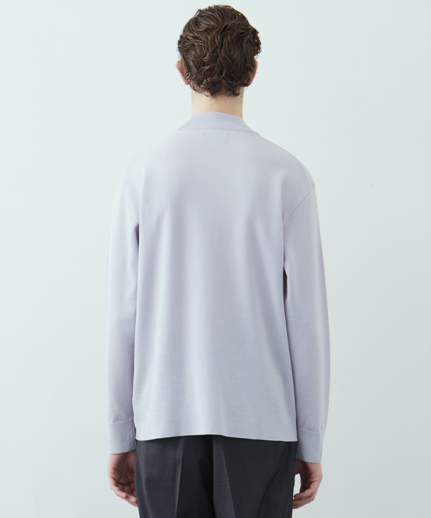 18Gウールミラノリブモックネックニット