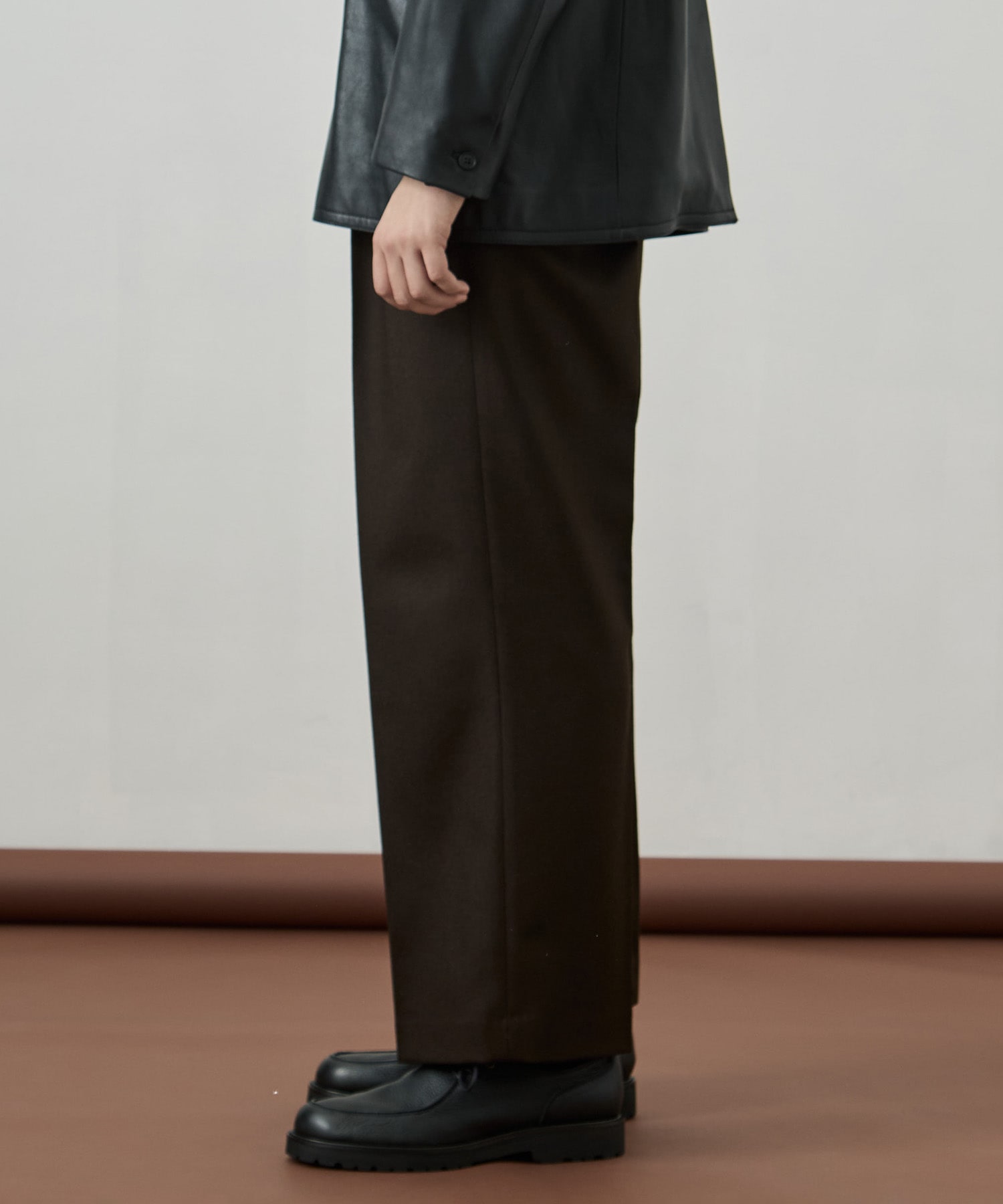 ウールフラノ  2タックストレートパンツ