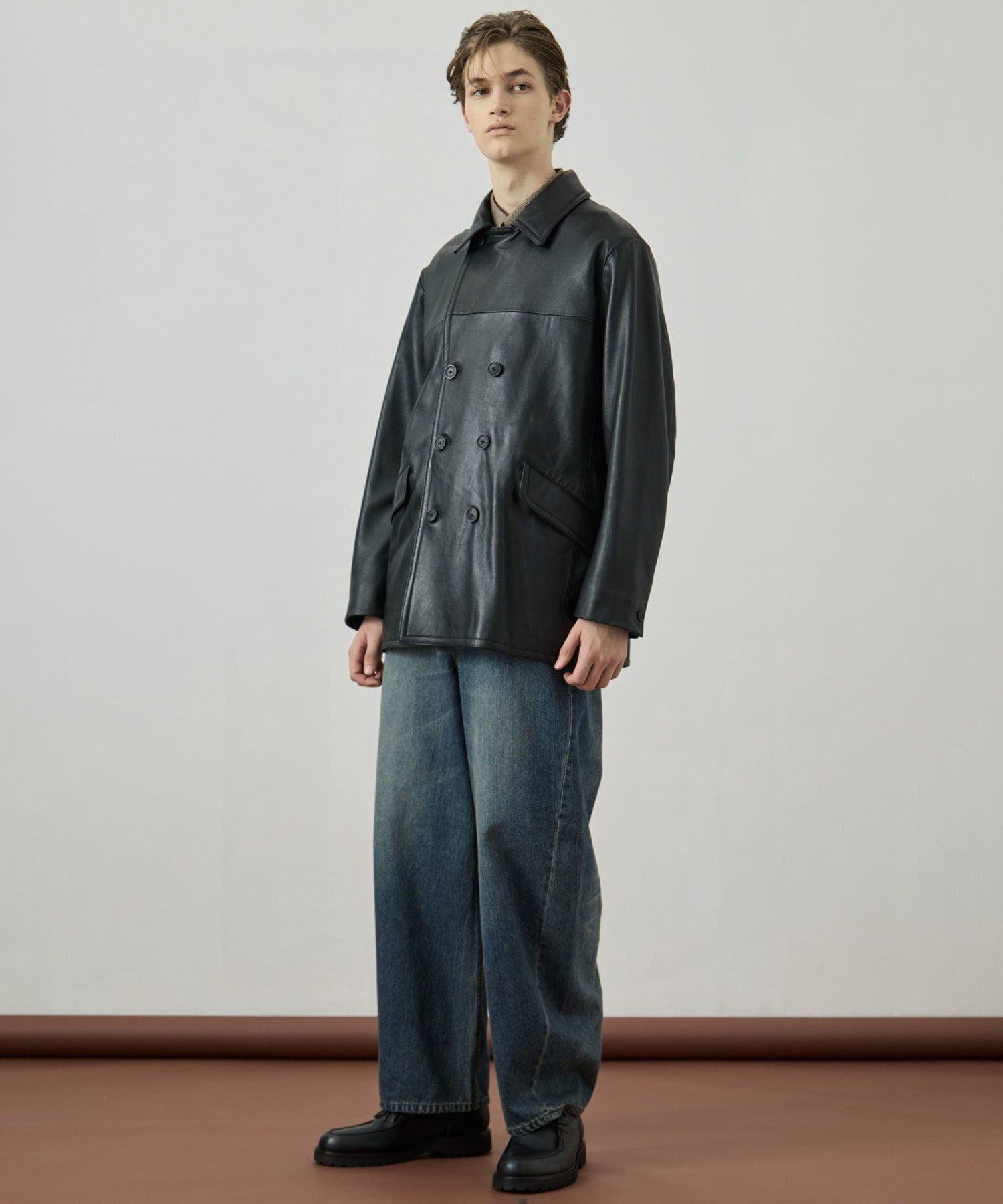 ラムレザー ピーコート