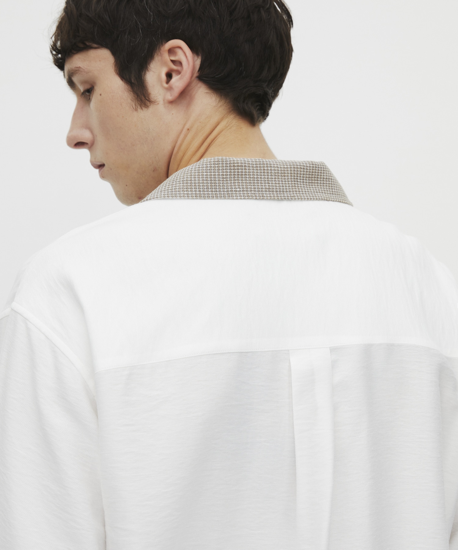 〈再入荷なし〉TWEED COLLER ロングスリーブシャツ