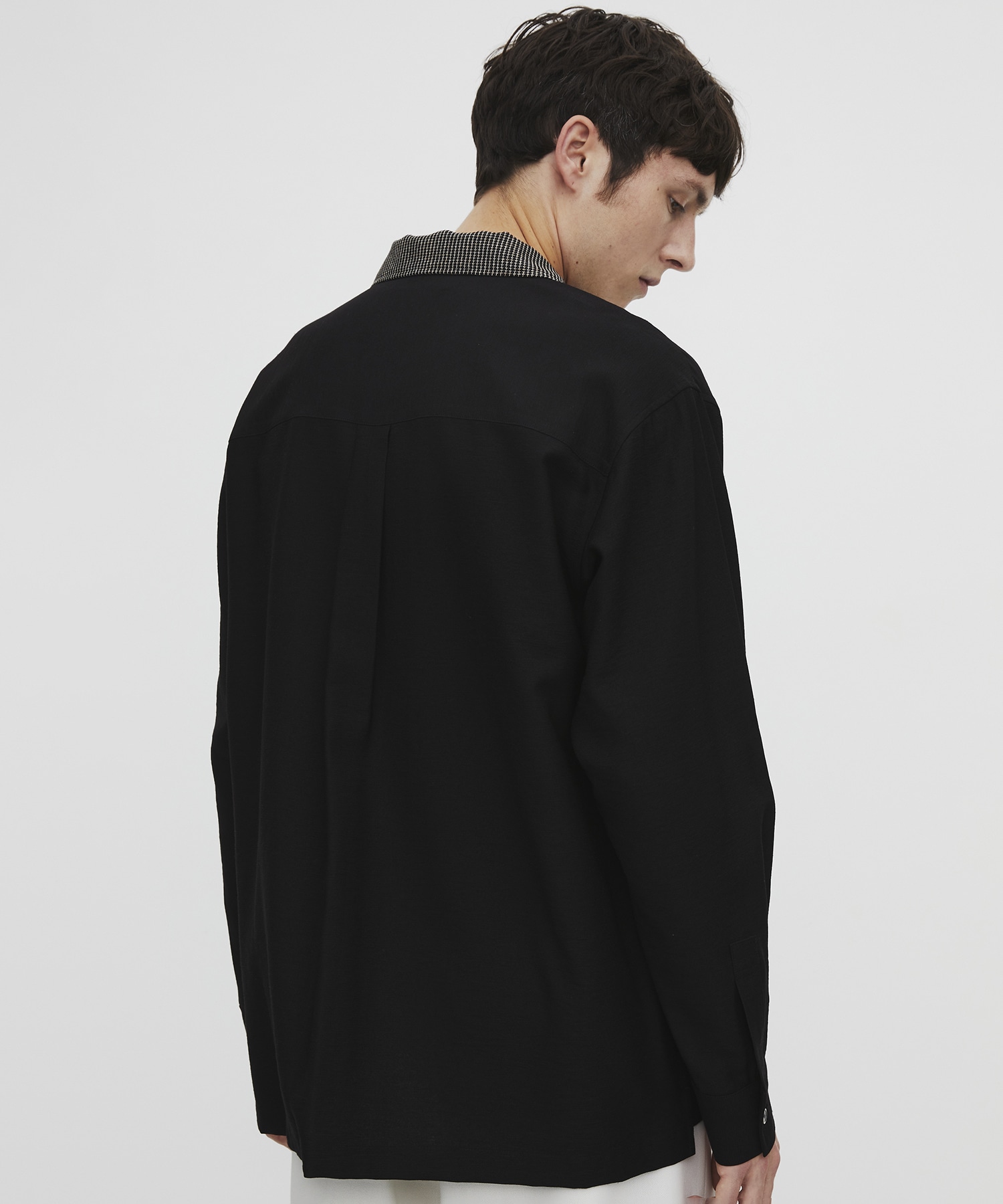 〈再入荷なし〉TWEED COLLER ロングスリーブシャツ