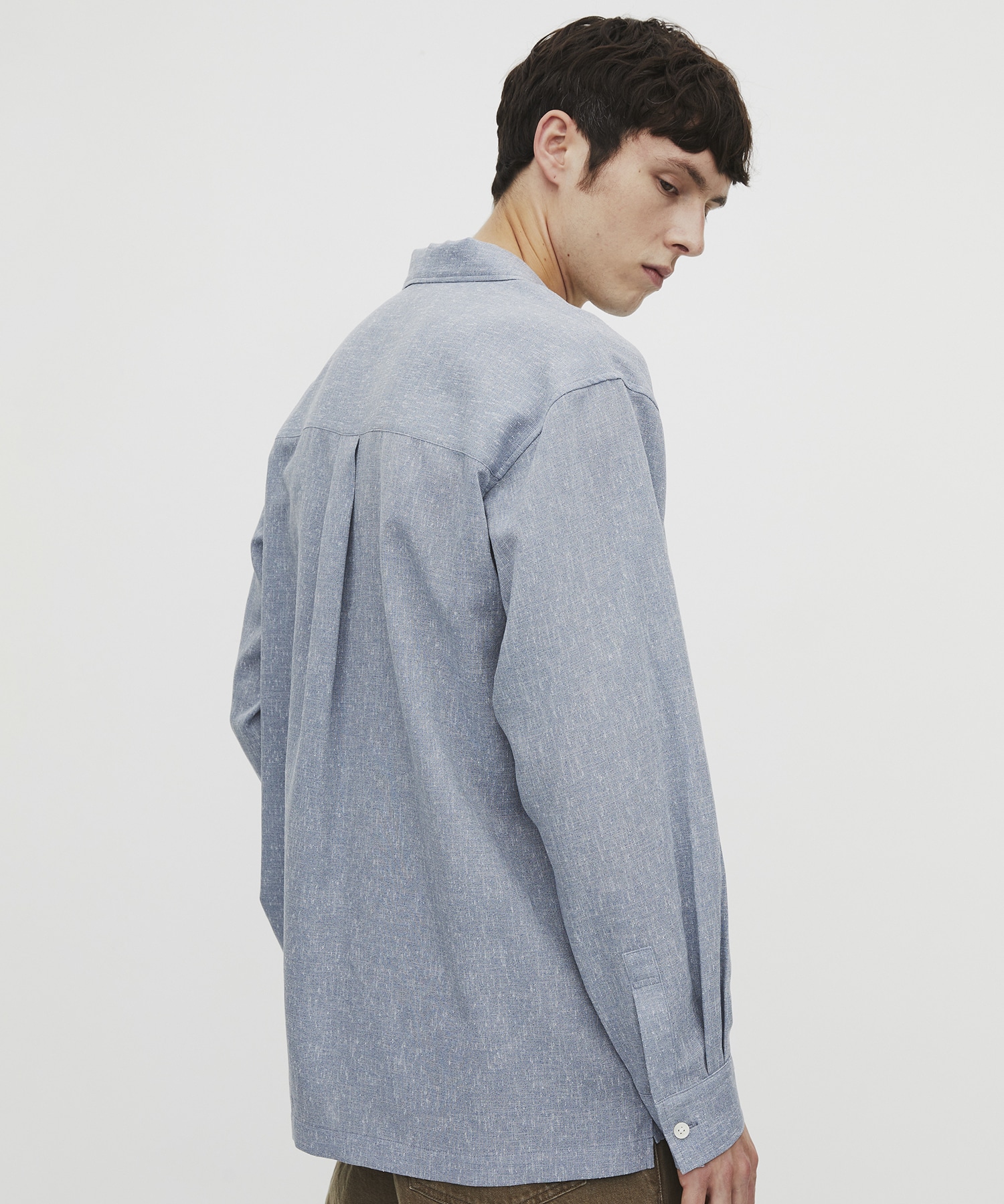 〈再入荷なし〉TWEED COLLER ロングスリーブシャツ