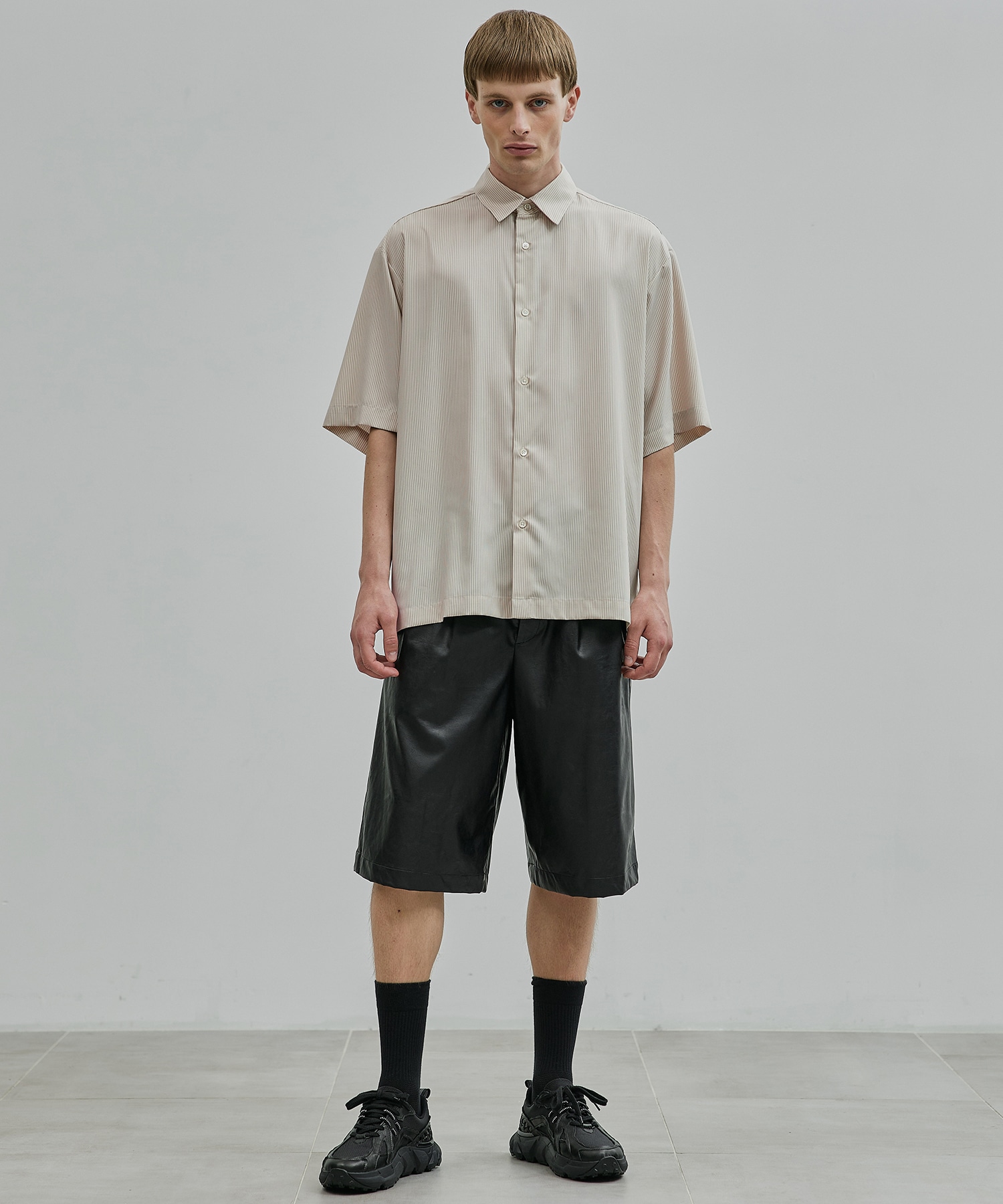 〈WEB限定〉DRY RAYON ストライプショートスリーブシャツ