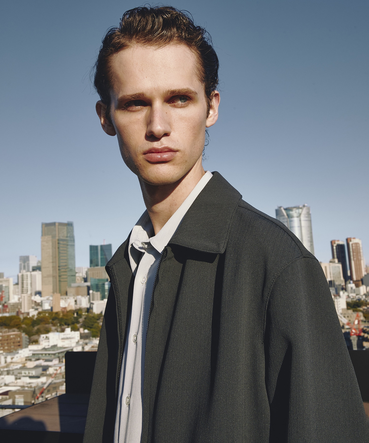 COLD DRY PLEATS ハリントンブルゾン