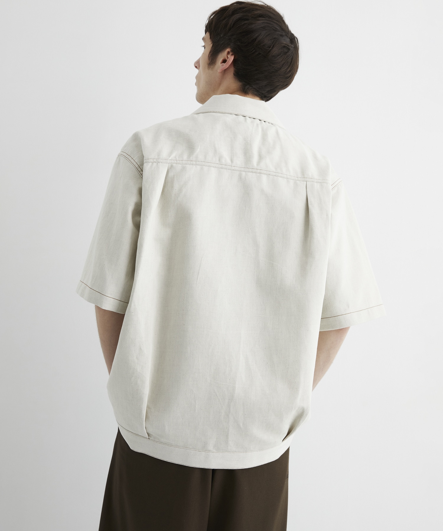 〈残りわずか｜再入荷なし〉9.5oz LINEN DENIM ワークシャツ S/S