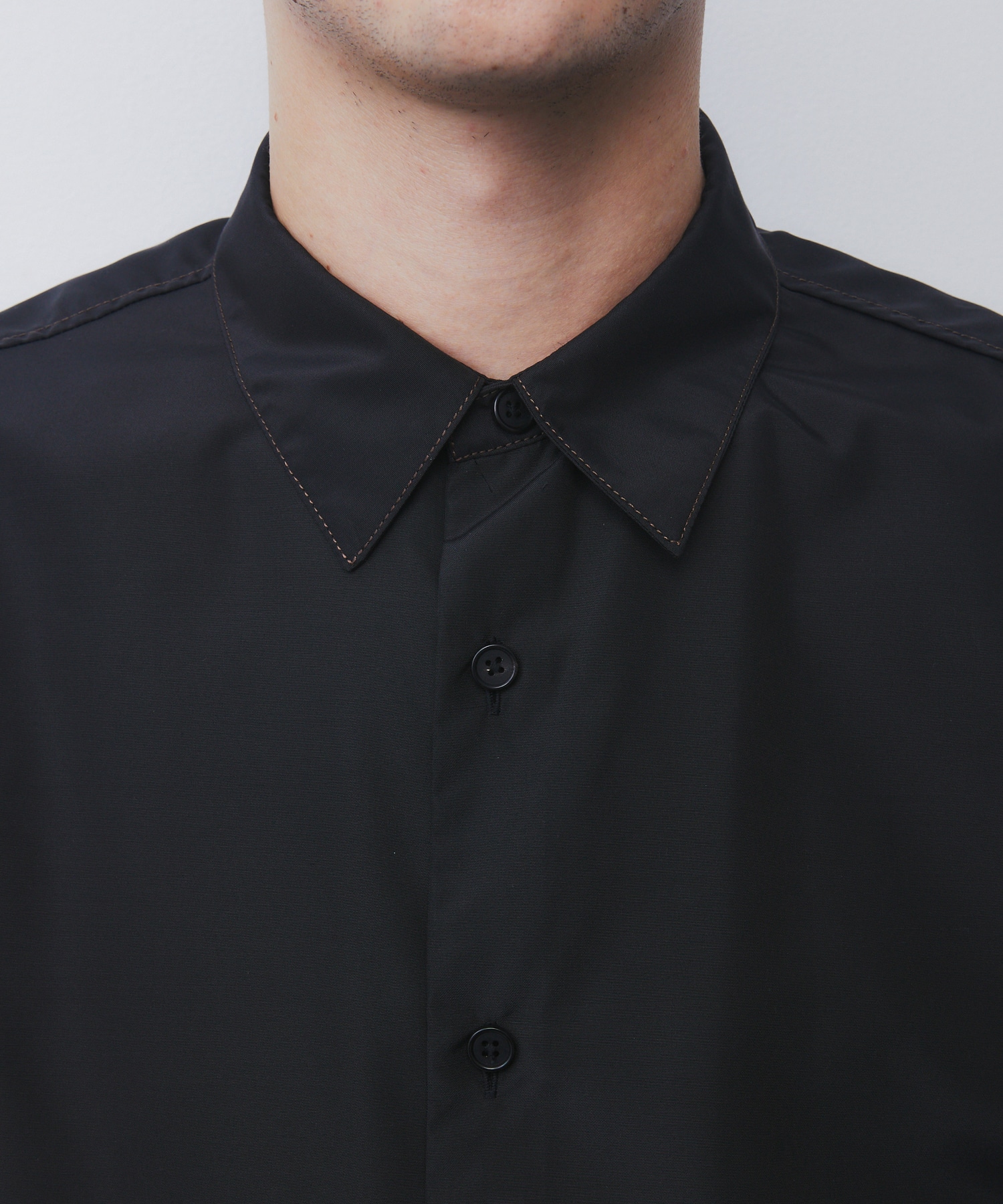 DRY SILK TAFFETA BACK PLEATS SHIRT