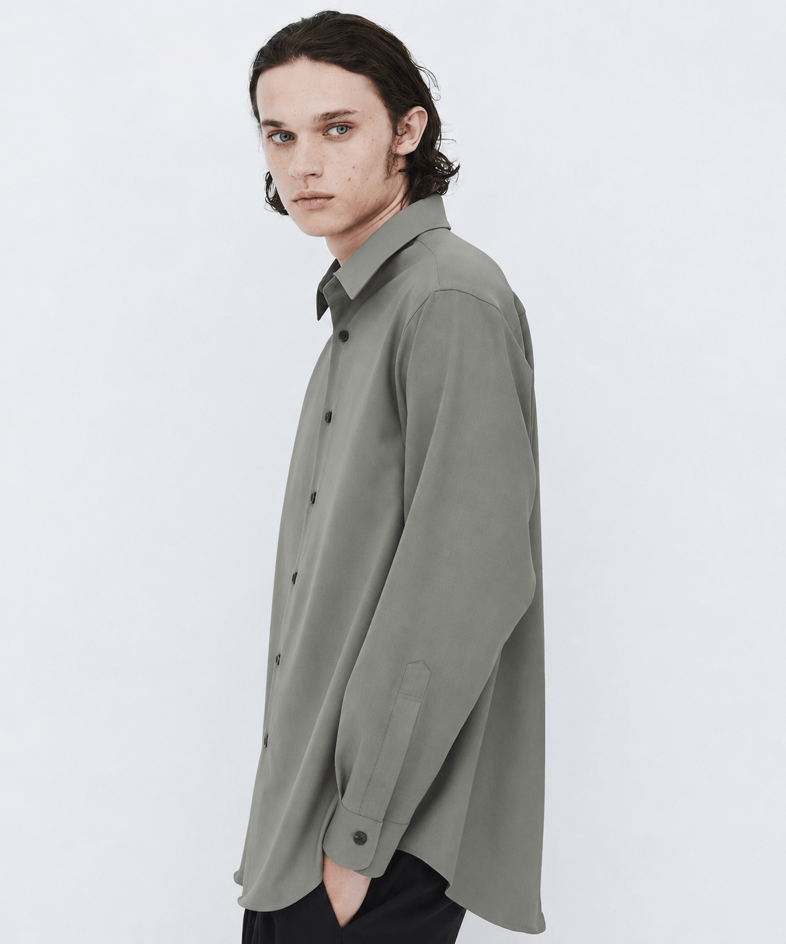 〈残りわずか|再入荷なし〉Super 120's WOOL SERGE LS SHIRT