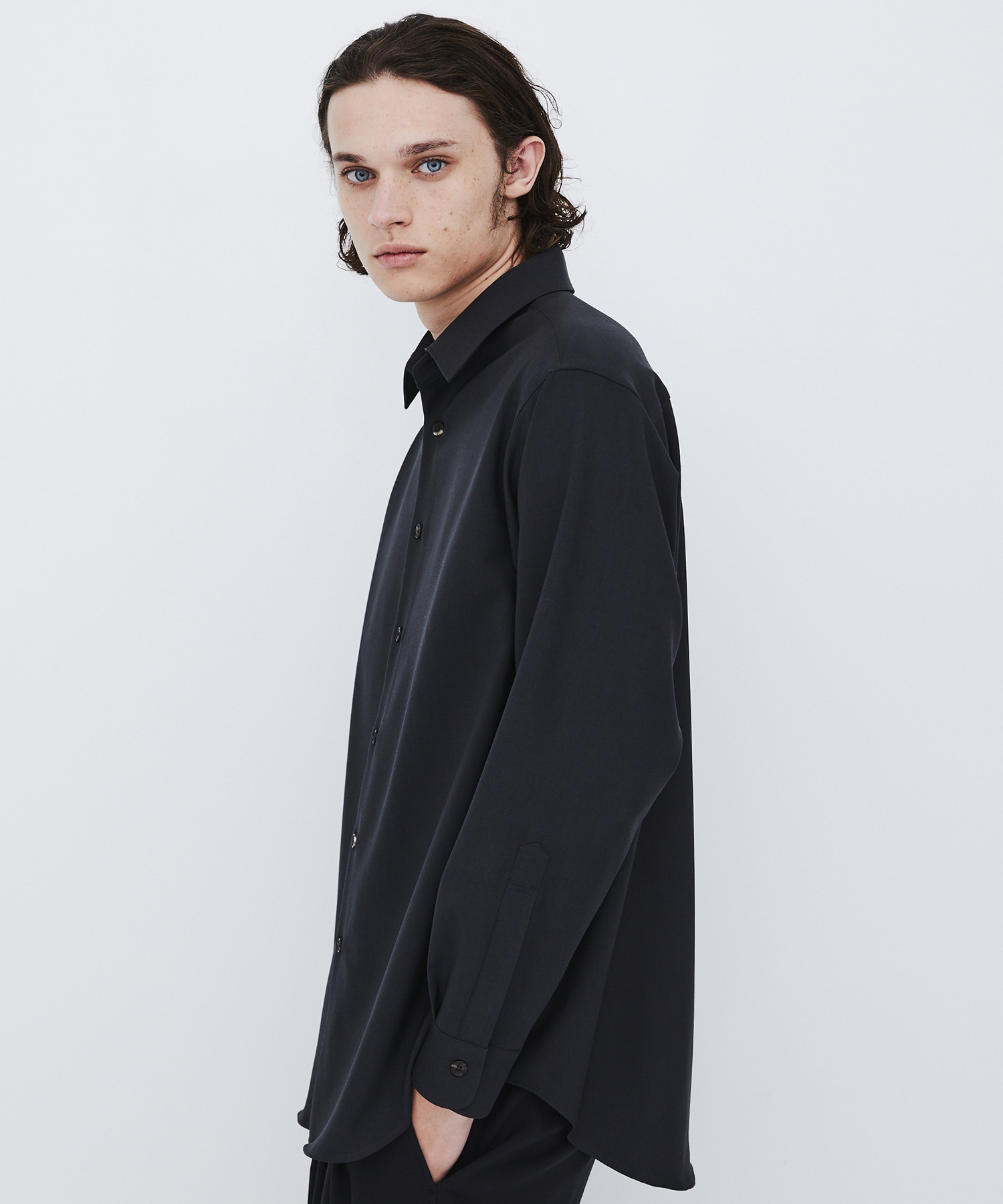 〈残りわずか|再入荷なし〉Super 120's WOOL SERGE LS SHIRT