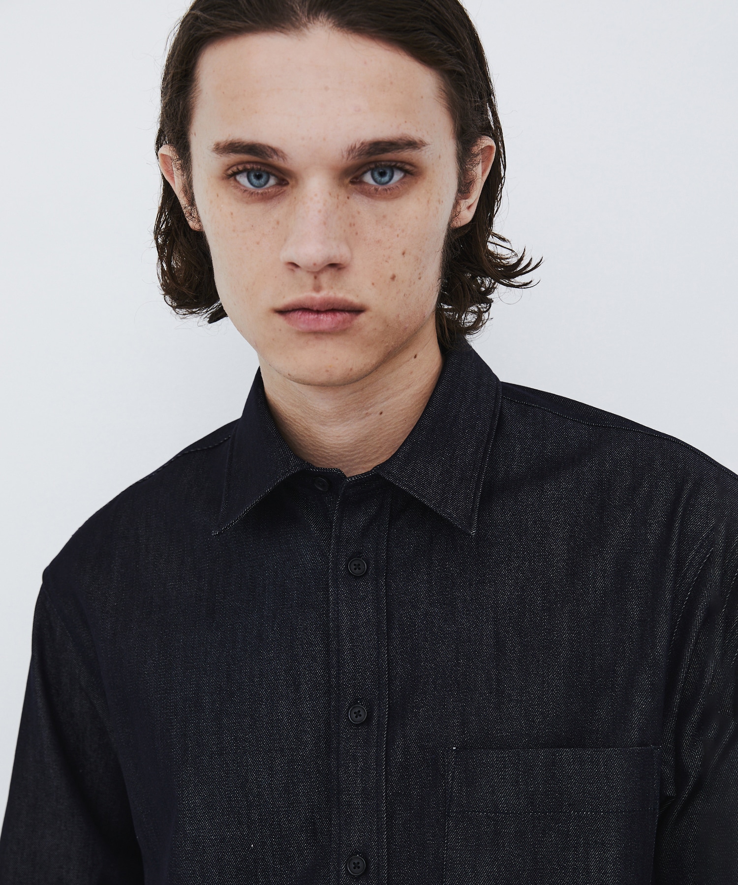 〈数量限定〉SILK DENIM RELAX SHIRT