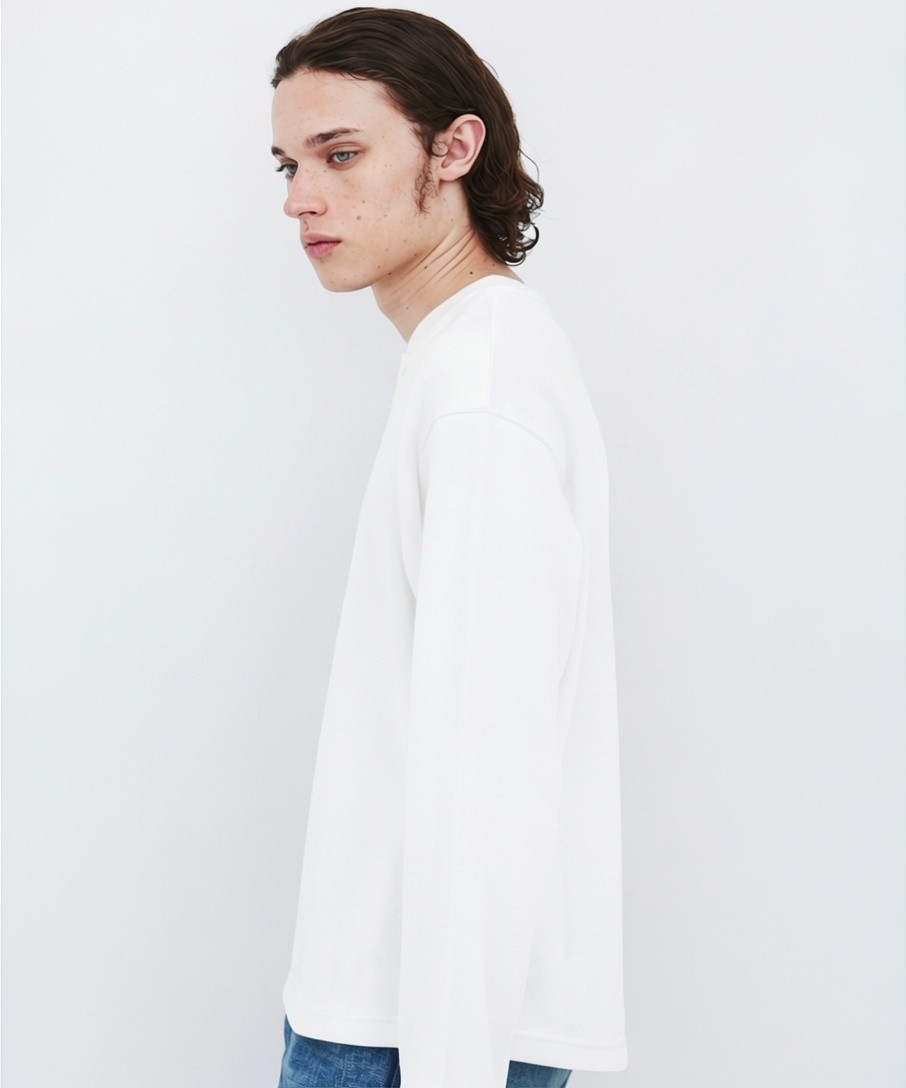 SEA ISLAND COTTON THERMAL HENRY LSTEE